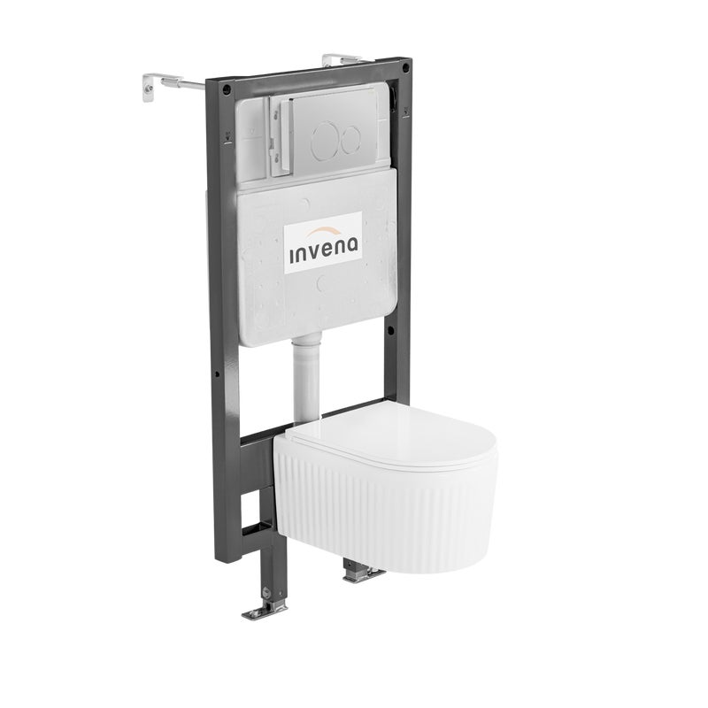 Zestaw podtynkowy WC Magic miska ryflowana bezkołnierzowa wirowa Invena
