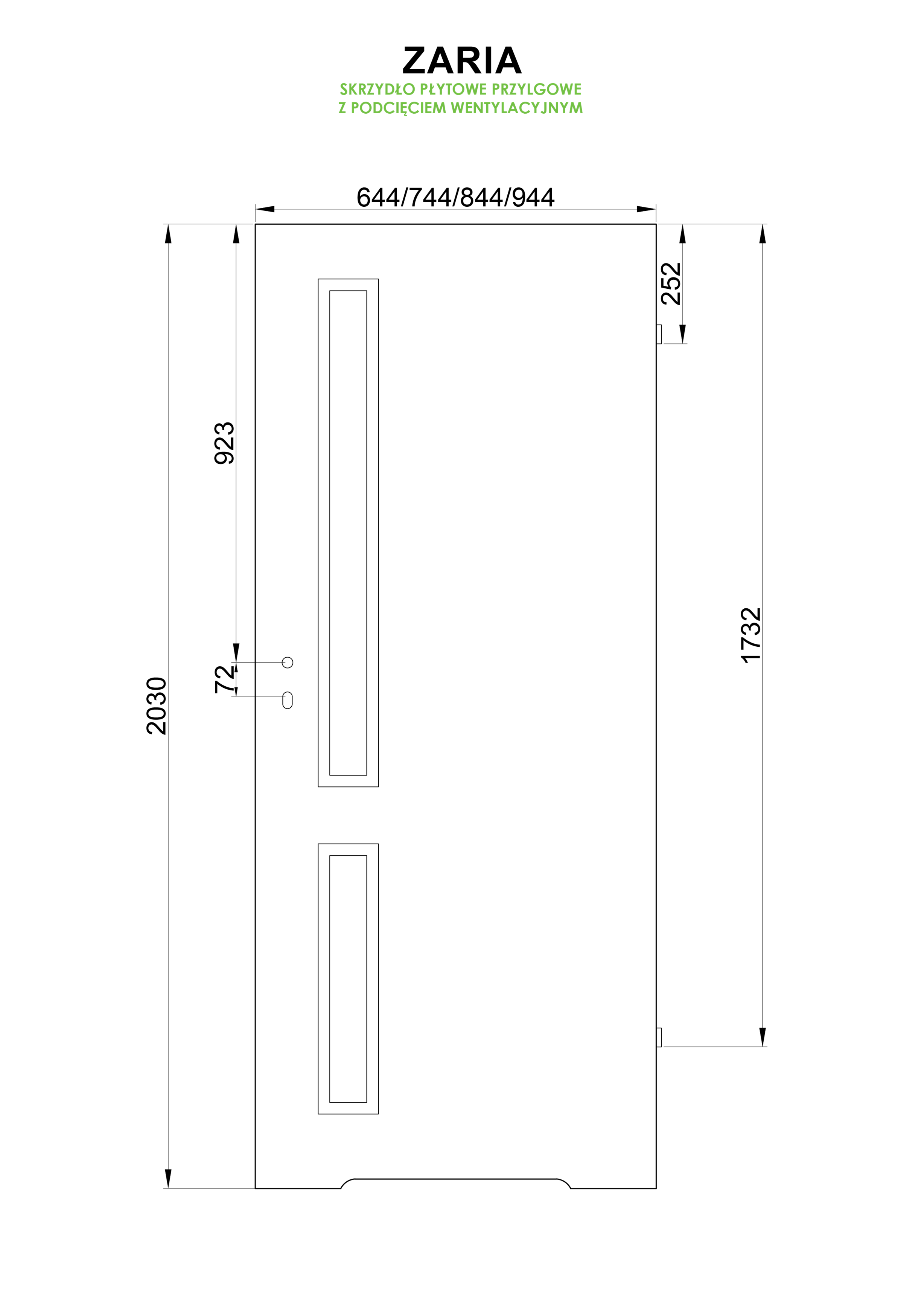 Drzwi wewnętrzne łazienkowe Zaria dąb sonoma 80 prawe z podcięciem wentylacyjnym VOSTER - 3
