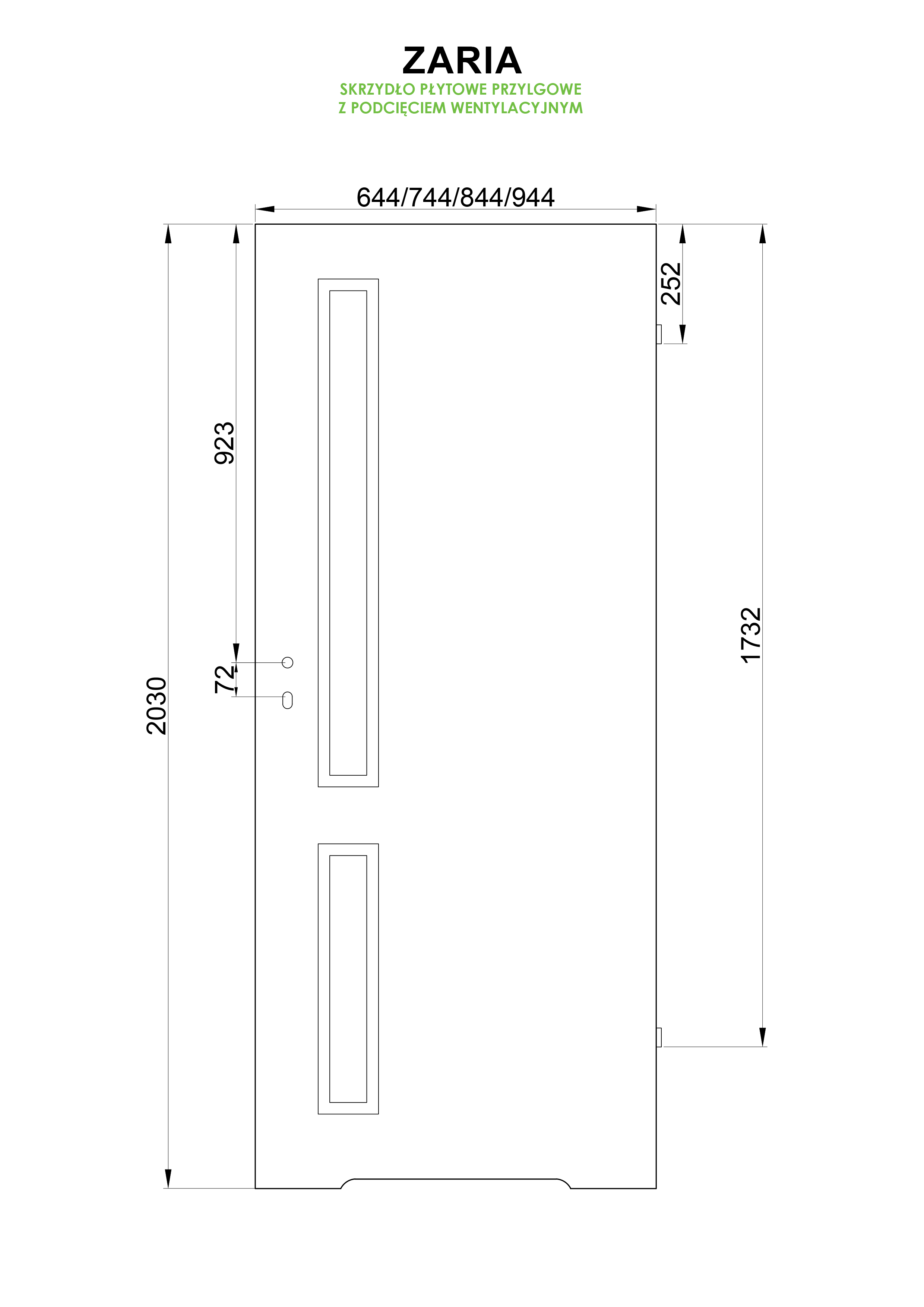 Drzwi wewnętrzne łazienkowe Zaria dąb sonoma 60 lewa z podcięciem wentylacyjnym VOSTER - 3