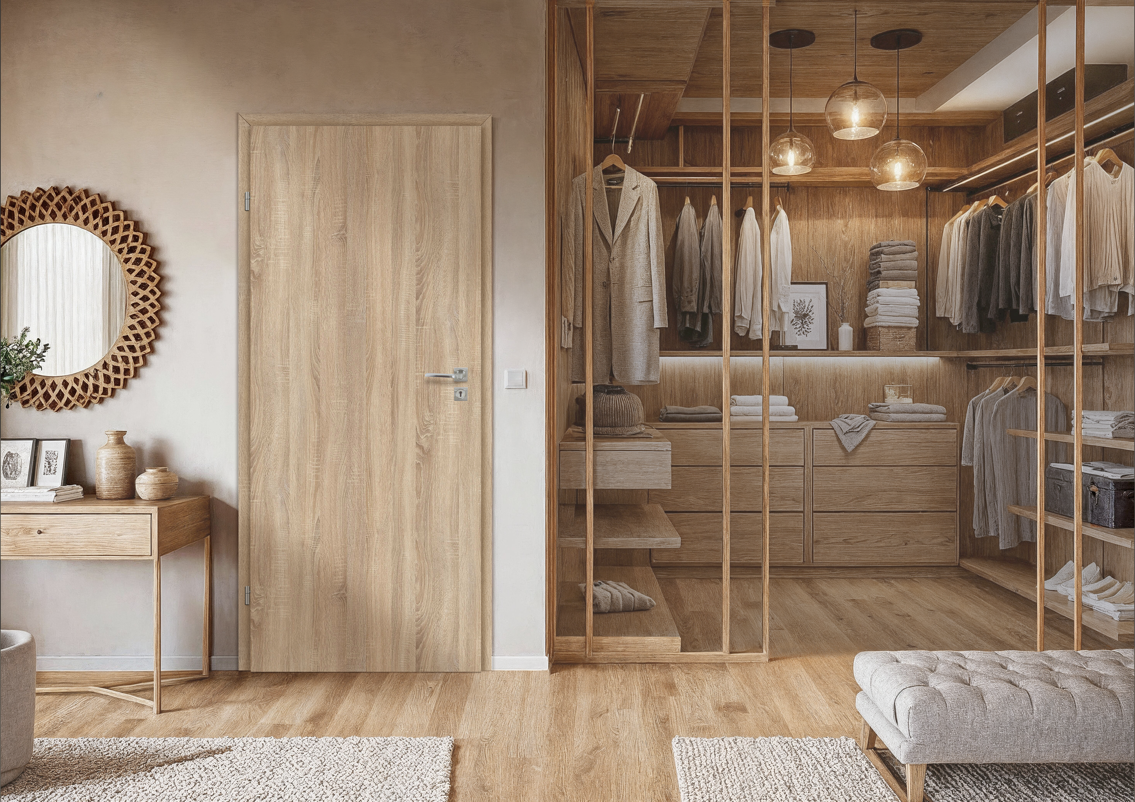 Drzwi wewnętrzne pełne Zaria dąb sonoma 80 lewe VOSTER - 2