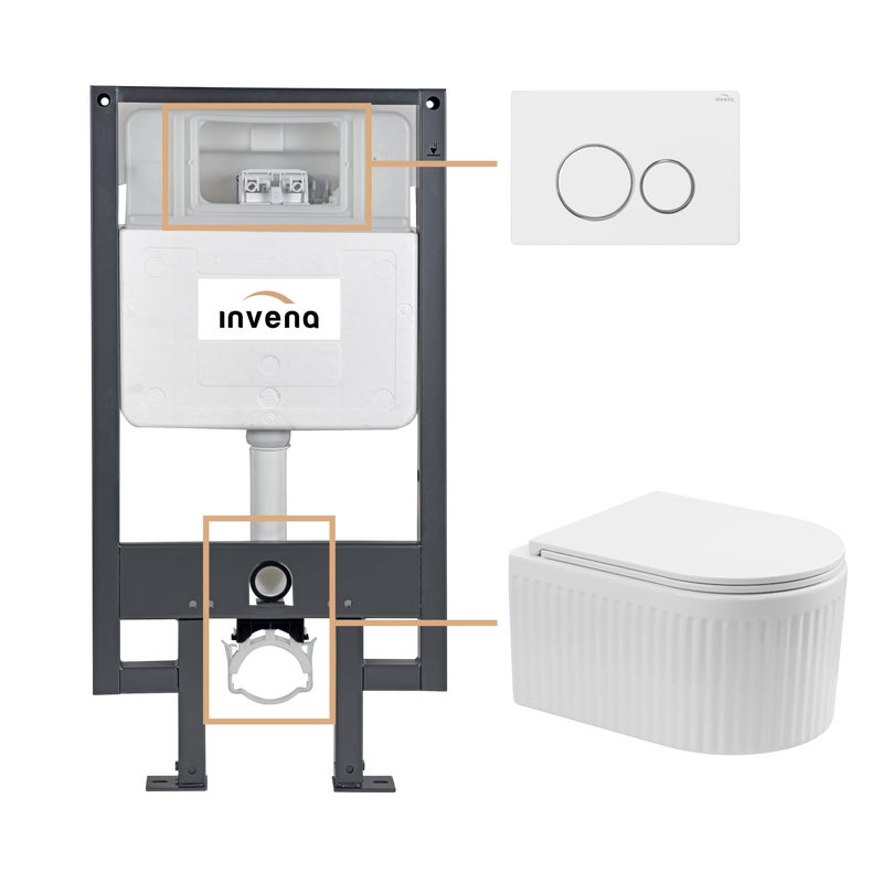 Zestaw podtynkowy WC Magic wirowy z przyciskiem biały Invena