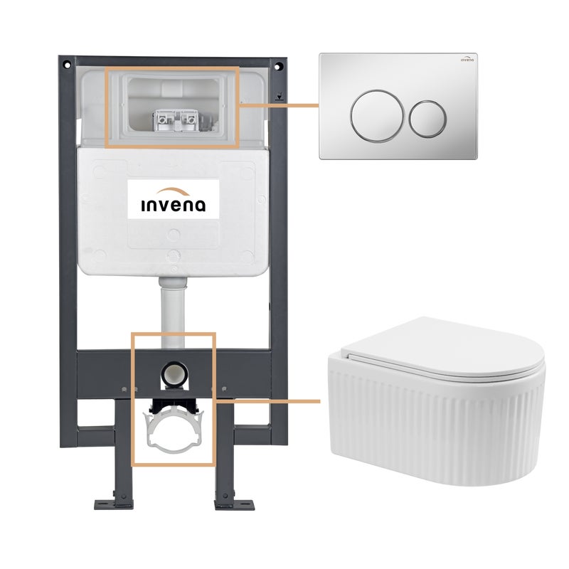 Zestaw podtynkowy WC Magic z przyciskiem chrom Invena