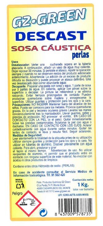 DESATASCADOR PERLAS SOSA CAUSTICA 1KG - 2