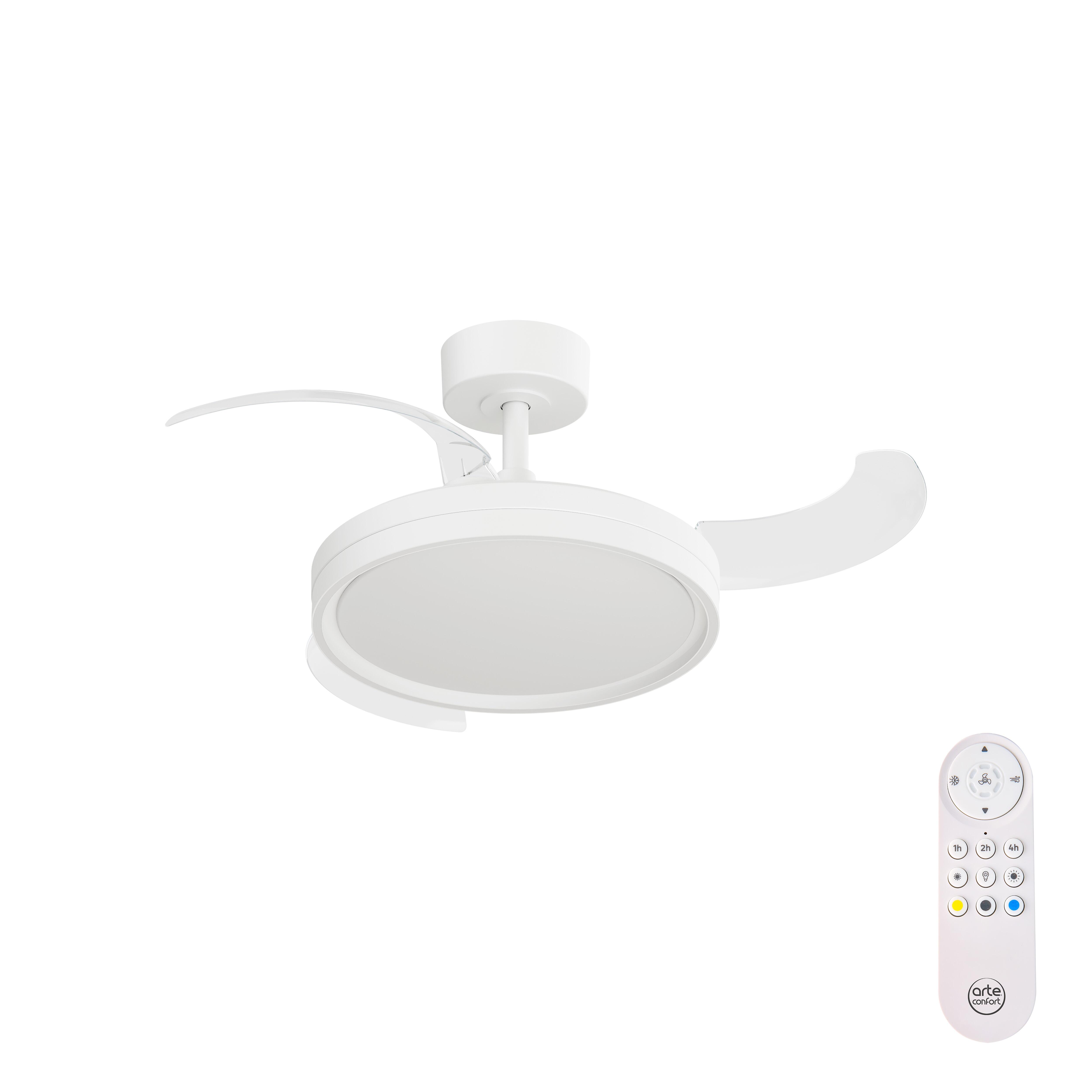 VENTILADOR DE TECHO CON ASPA RETRACTIL Ø91CM CON LUZ - 2