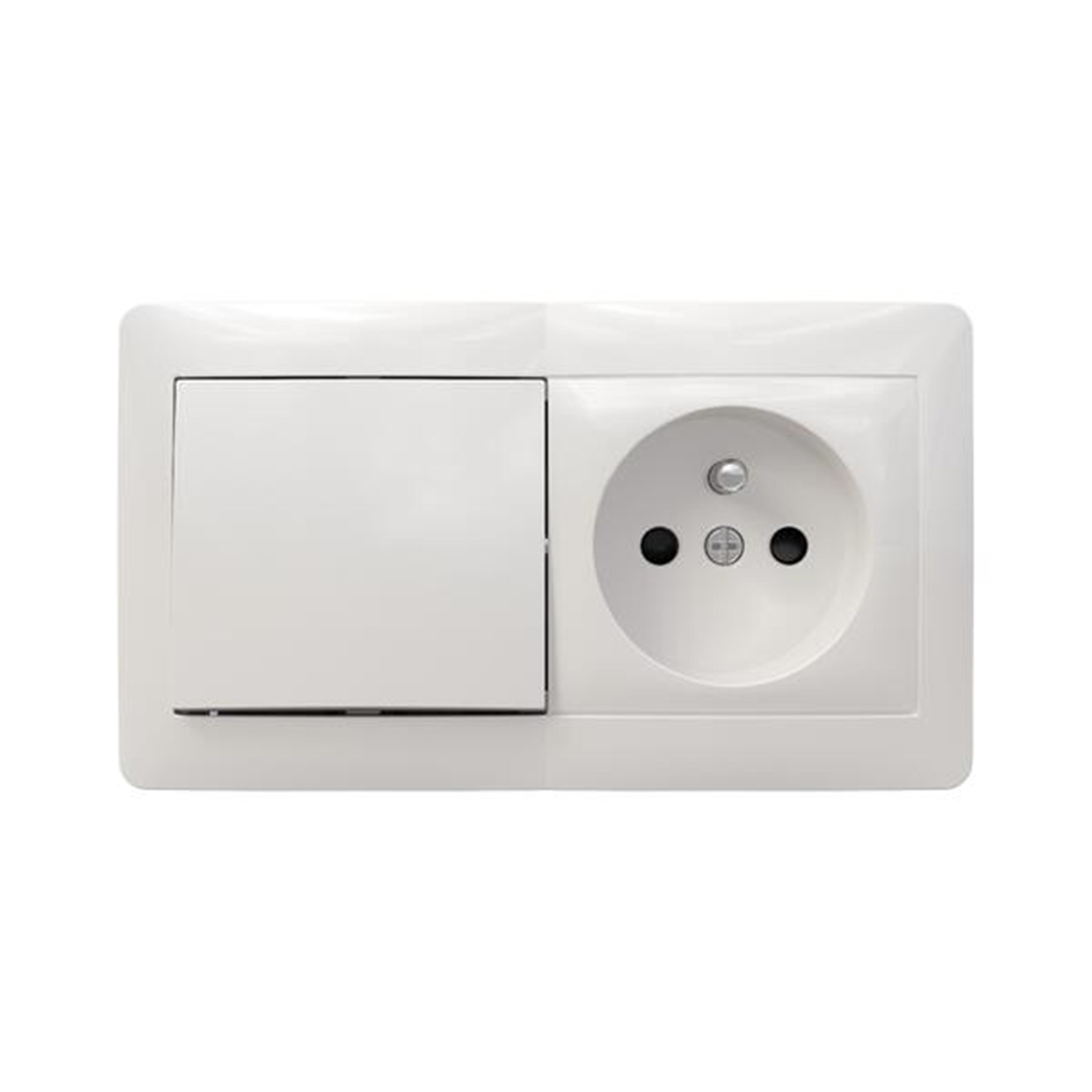 SCHUKO + CONMUTADOR SUPERFICIE BLANCO - 2