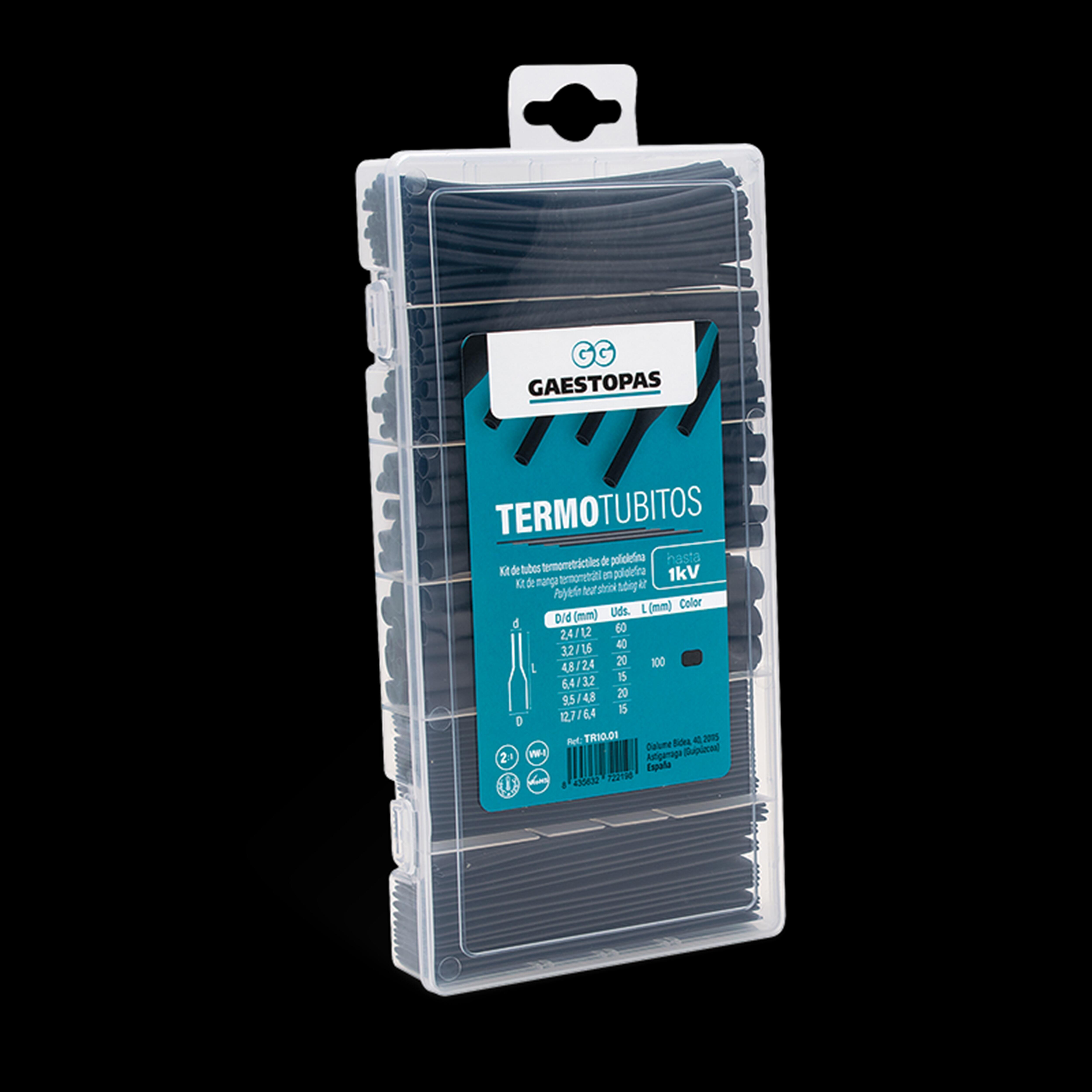 TUBO TERMORETRACTIL NEGRO 170UDS - 2