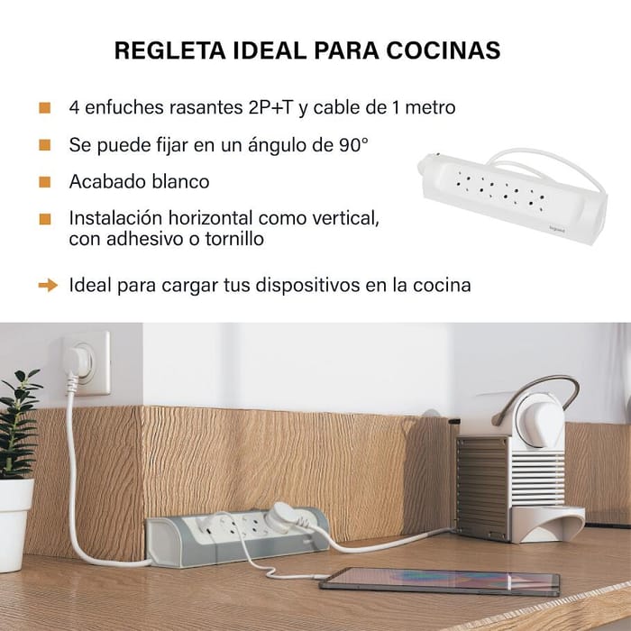 La regleta ideal para cocinas