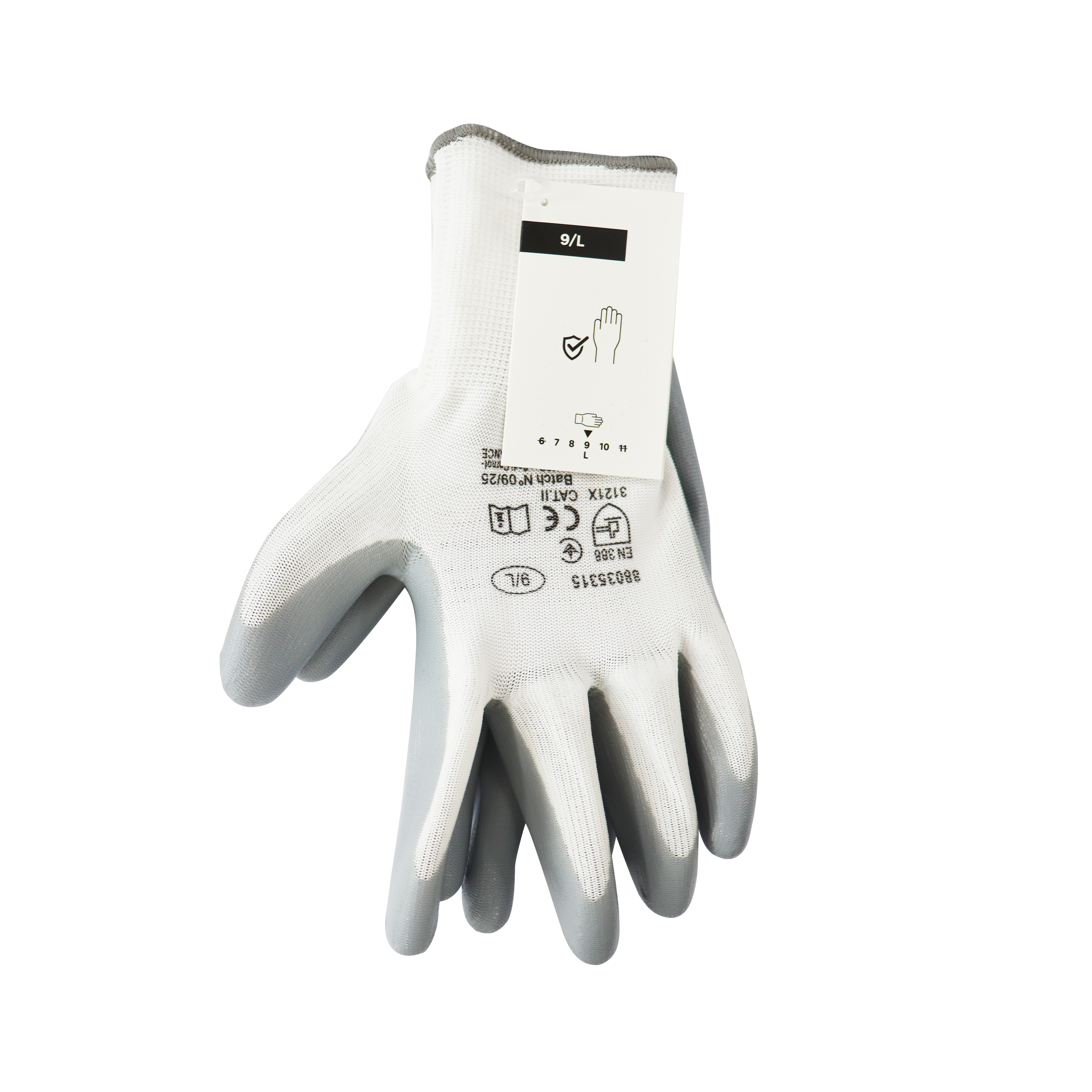 Guantes   poliester y nitrilo T9 L - 3