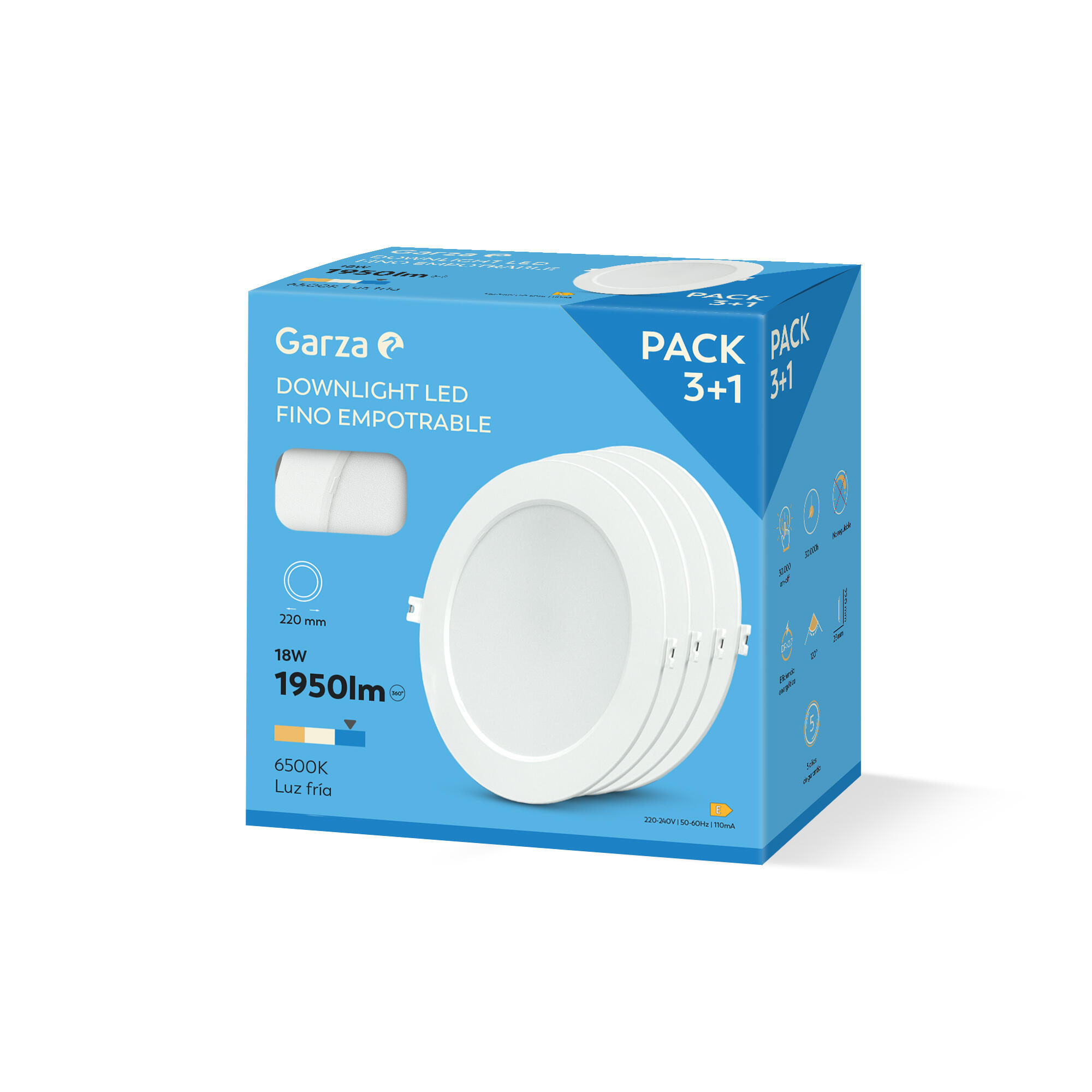 Foco de encastrar led Red D220 1950lm 65K BR 3+1 - 4