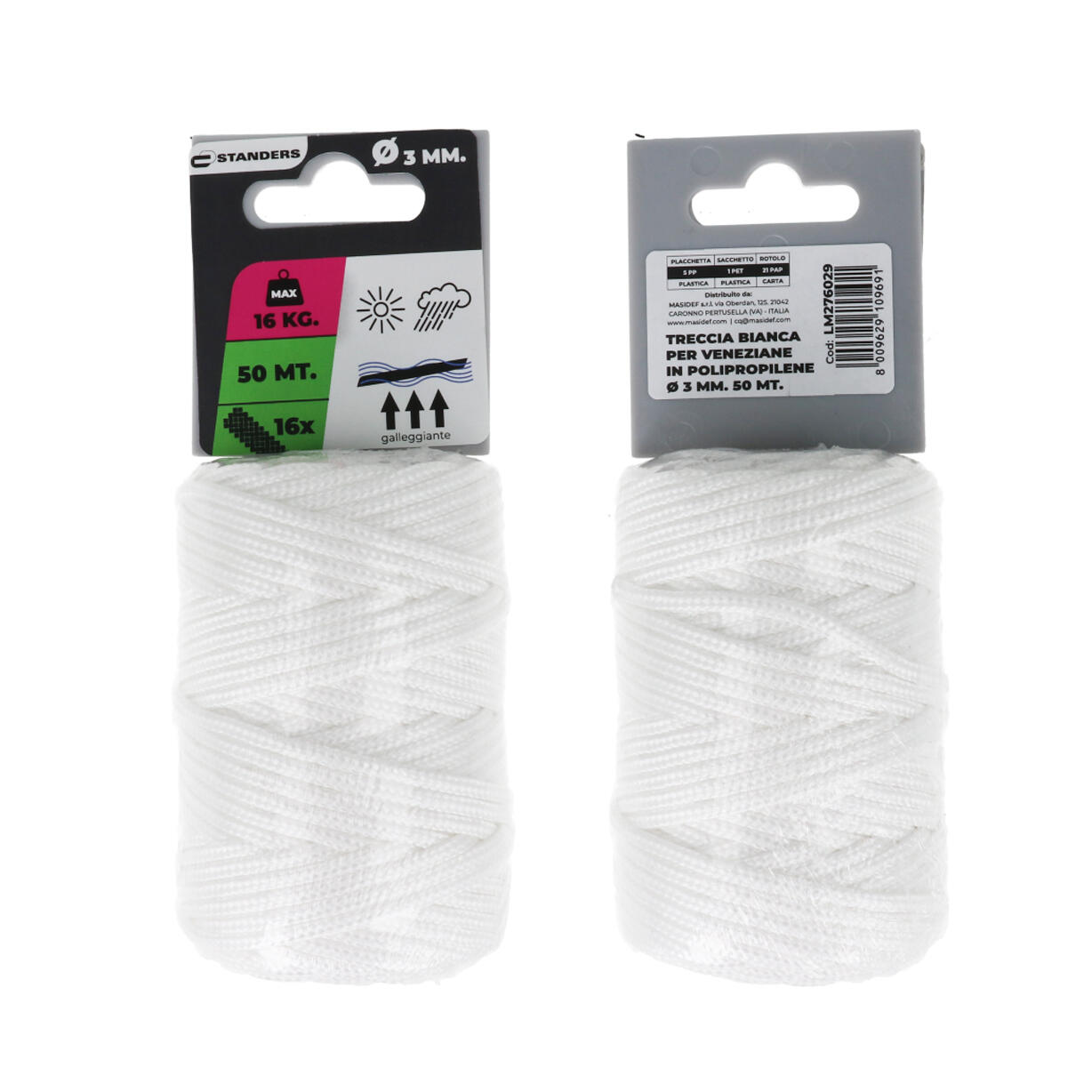 Corda in polipropilene STANDERS L 50 m x Ø 3 mm bianco carico max 16 Kg - 2