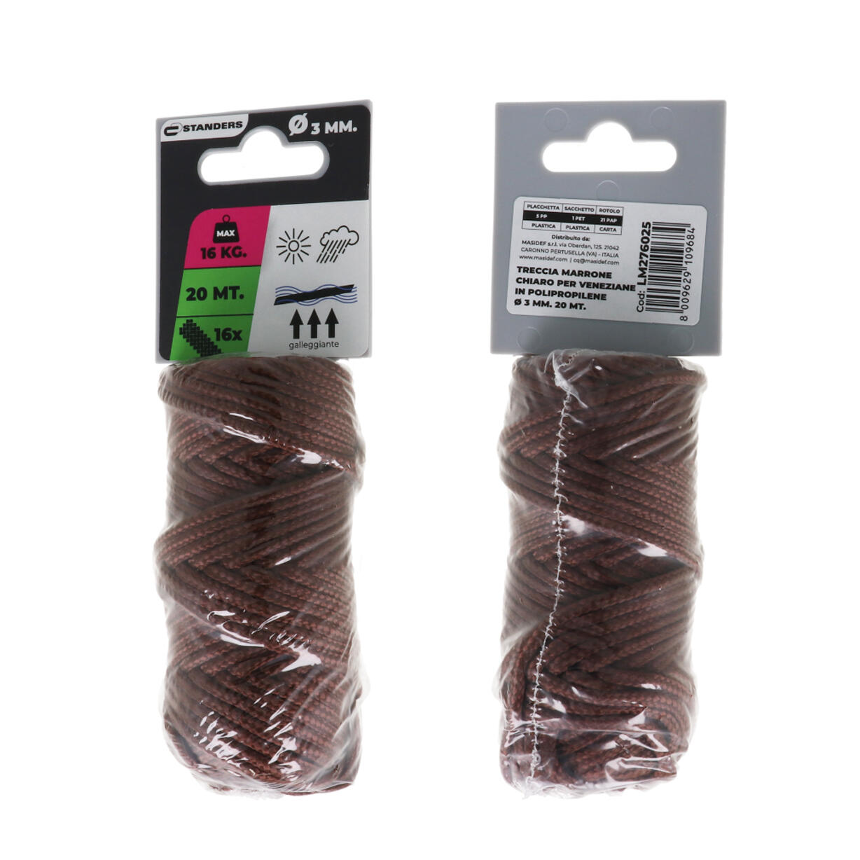 Corda in polipropilene STANDERS L 20 m x Ø 3 mm marrone carico max 16 Kg - 2