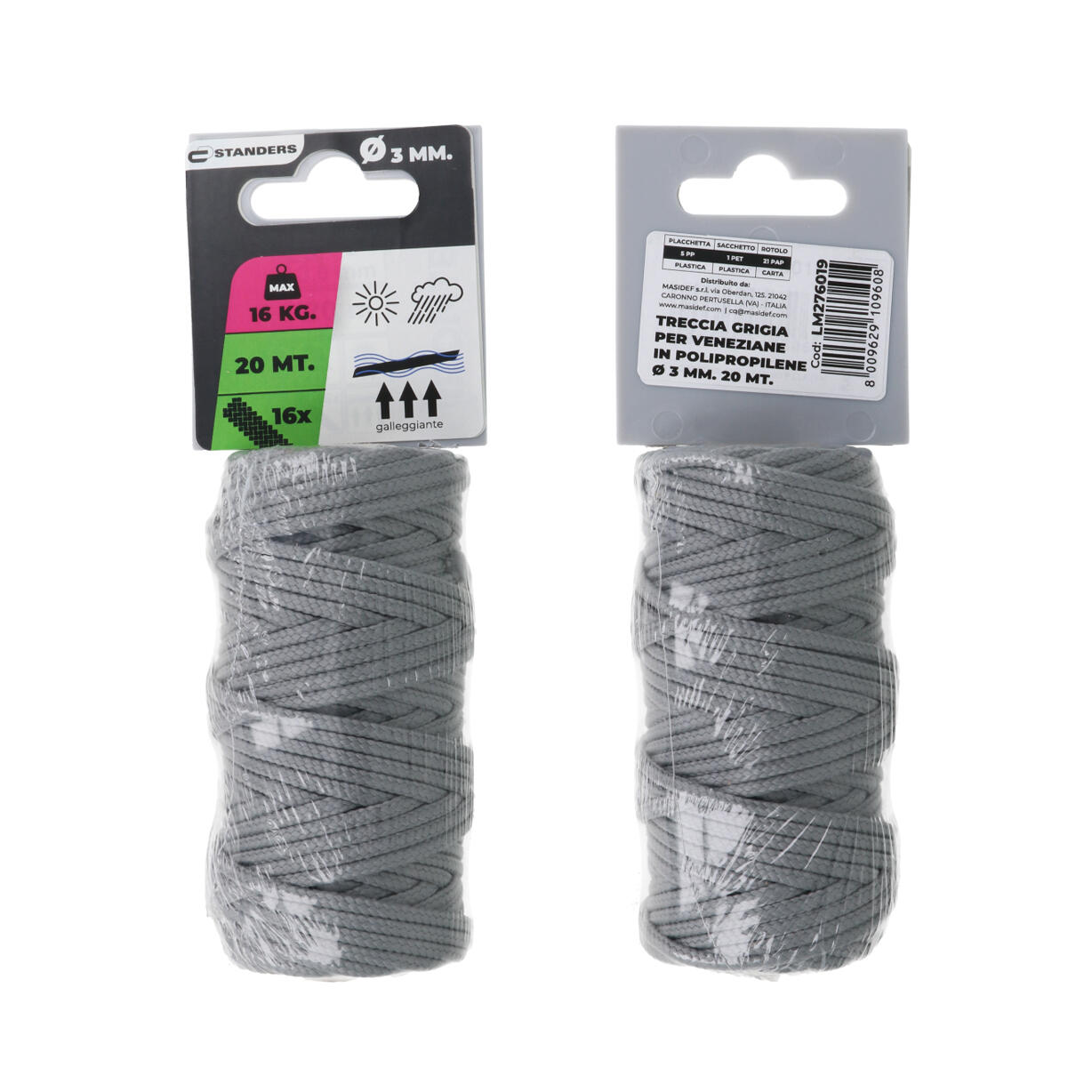 Corda in polipropilene STANDERS L 20 m x Ø 3 mm grigio carico max 16 Kg - 2