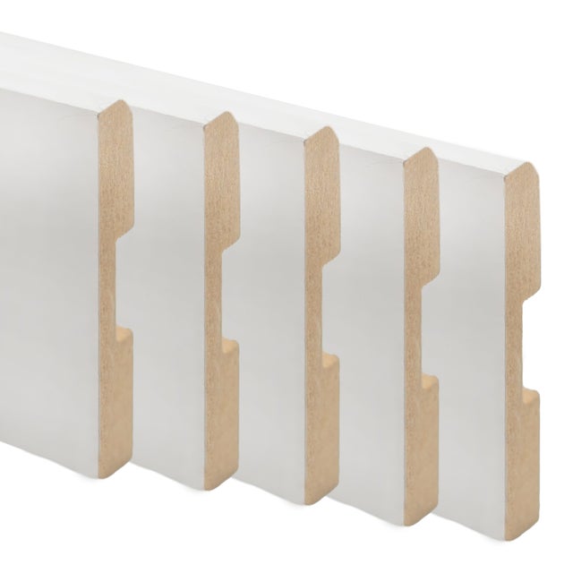 PACK 5 RODAPIES DM MELAMINA BLANCO 2200 X 70 X 09 MM