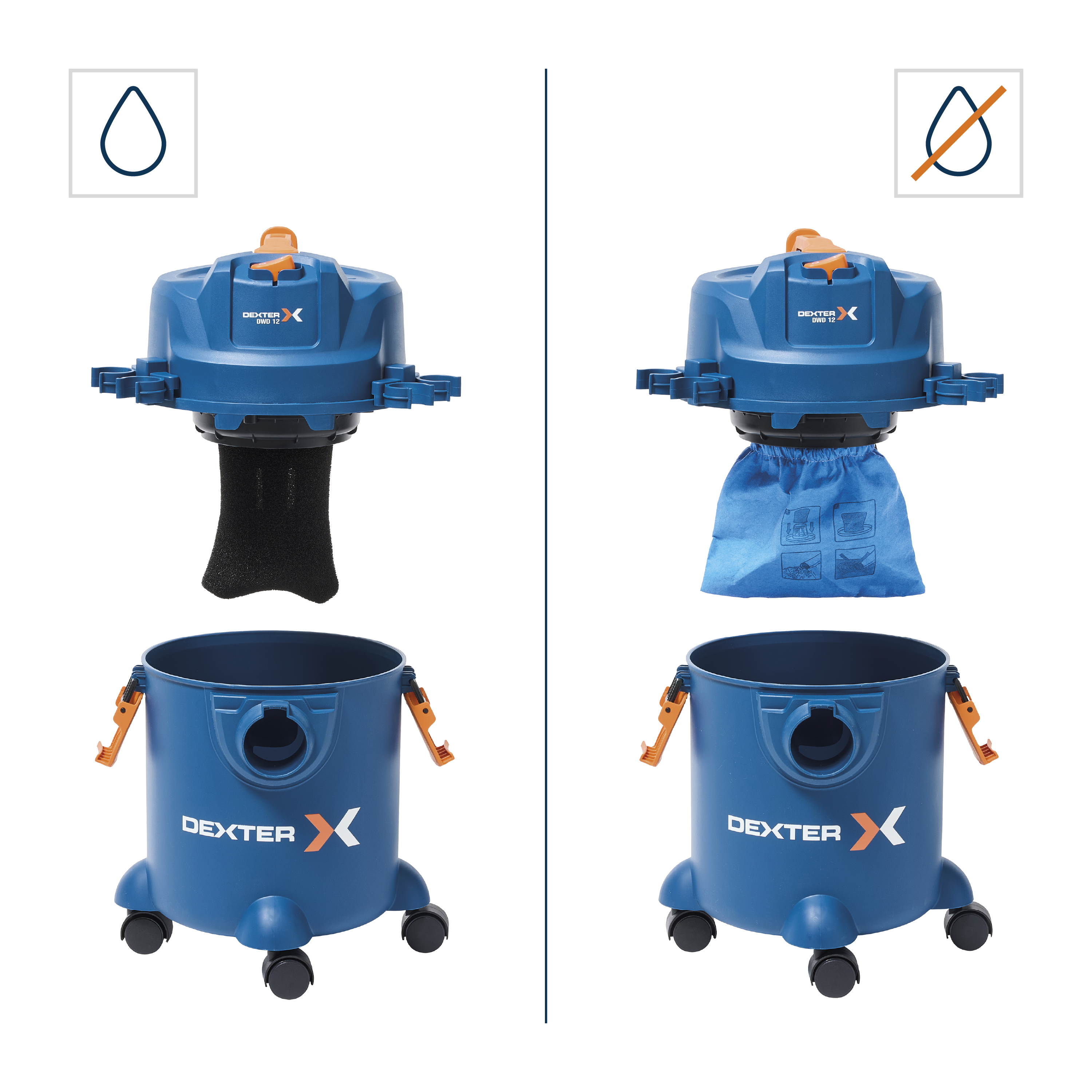 Odkurzacz do czyszczenia na mokro i sucho 1250W 12l 1250DWD-12-5001 DEXTER - 8