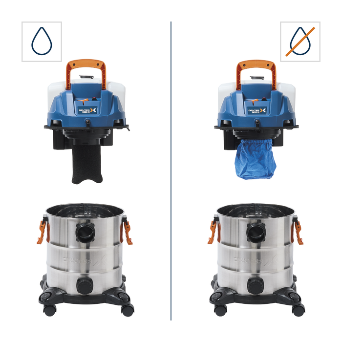 Aspire água com o aspirador Dexter 20L 3 em 1.