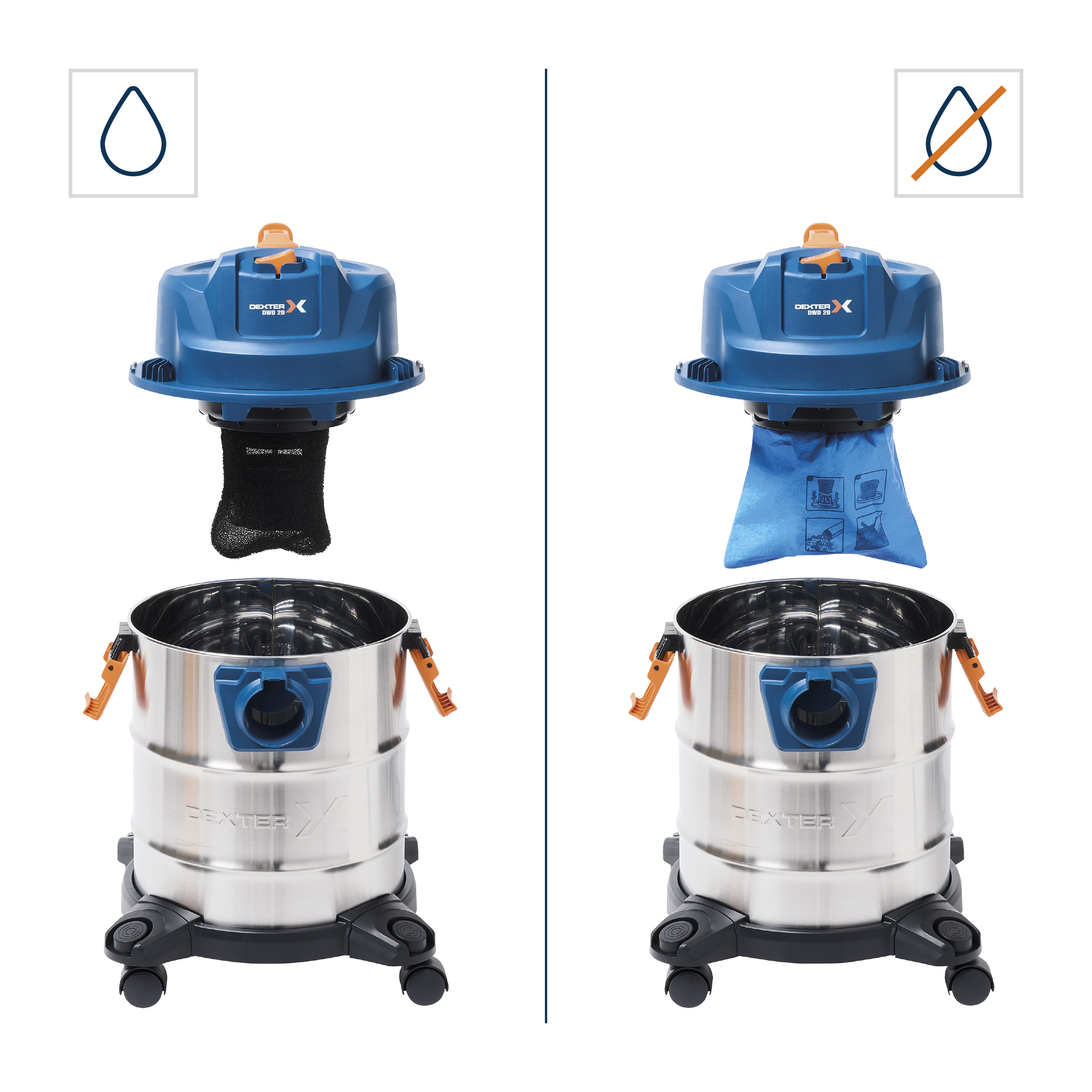 Odkurzacz do czyszczenia na mokro i sucho 1300DWD-20.5001 1300W 20l DEXTER - 4