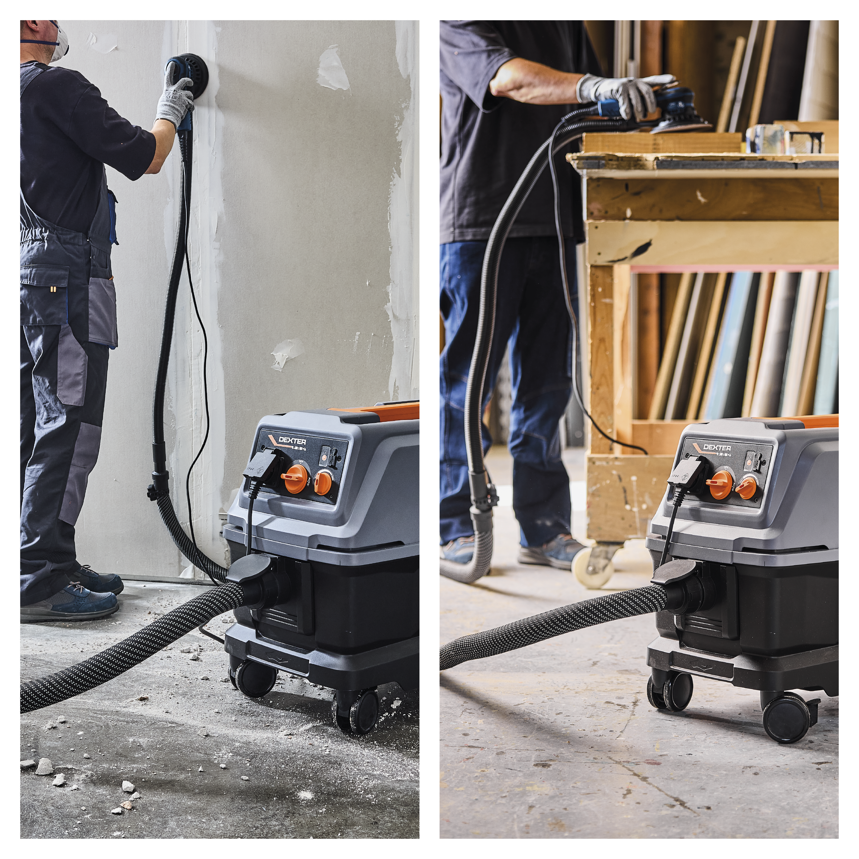 Aspirateur de chantier eau, poussières et plâtre DEXTER PRO DWDP-30, 25kPa,30l - 4