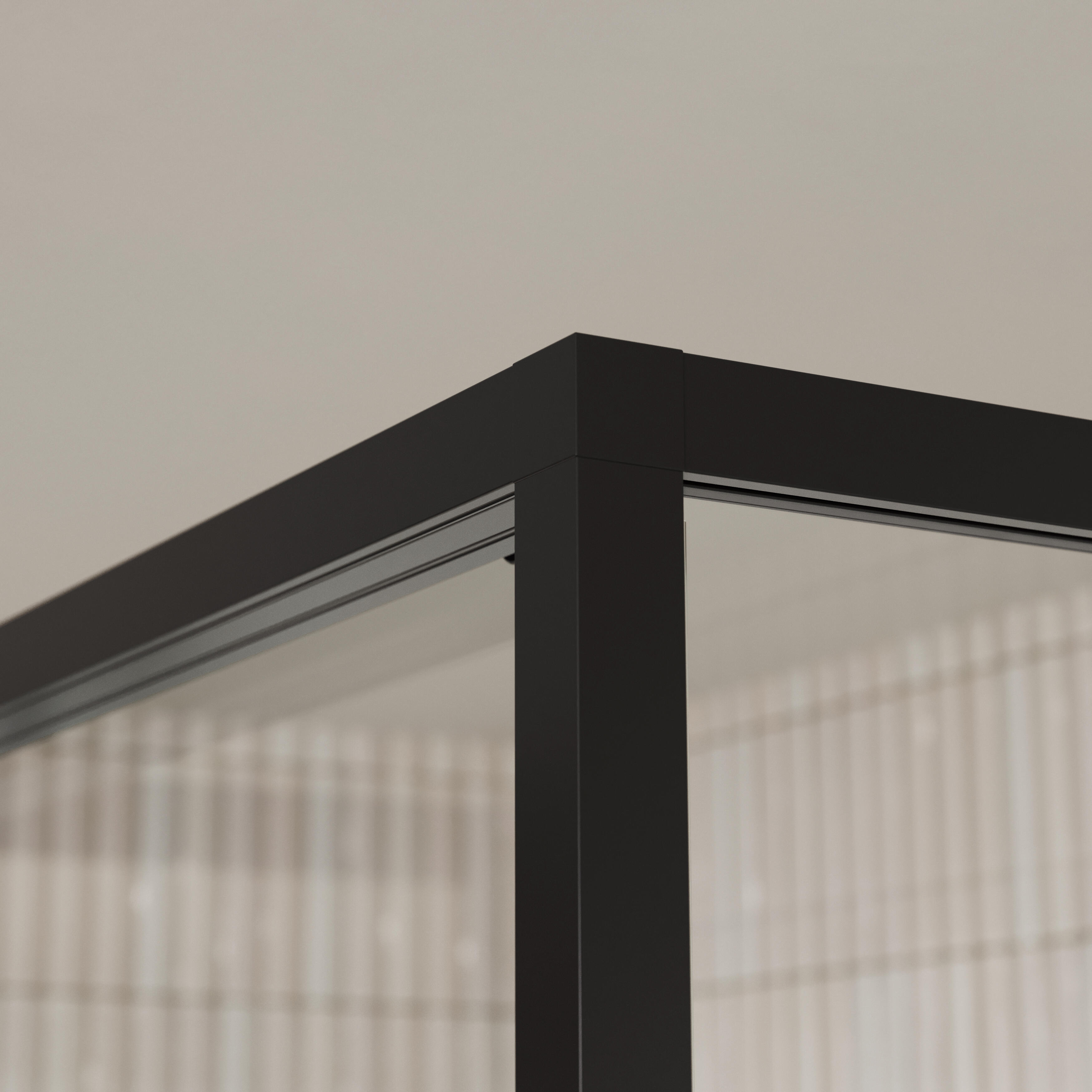 Panel lateral fijo para mampara de ducha frontal transparente Alpine perfil aluminio negro 68x200 cm cristal templado de seguridad 6mm espesor Antical Roca - 4