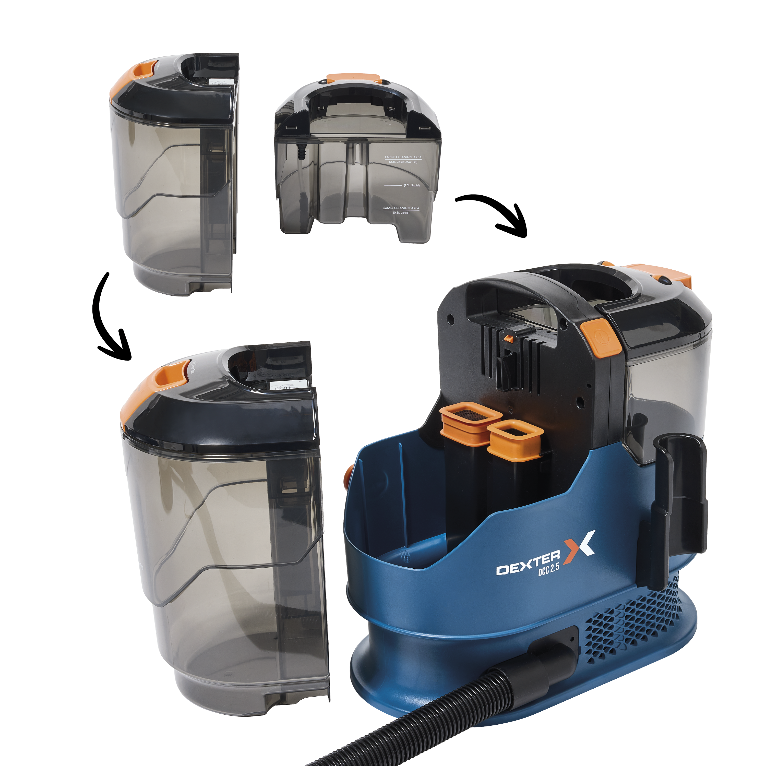 Aspirador de limpeza de estofos 900 W 2,5L Dexter DCC2.5 - 8