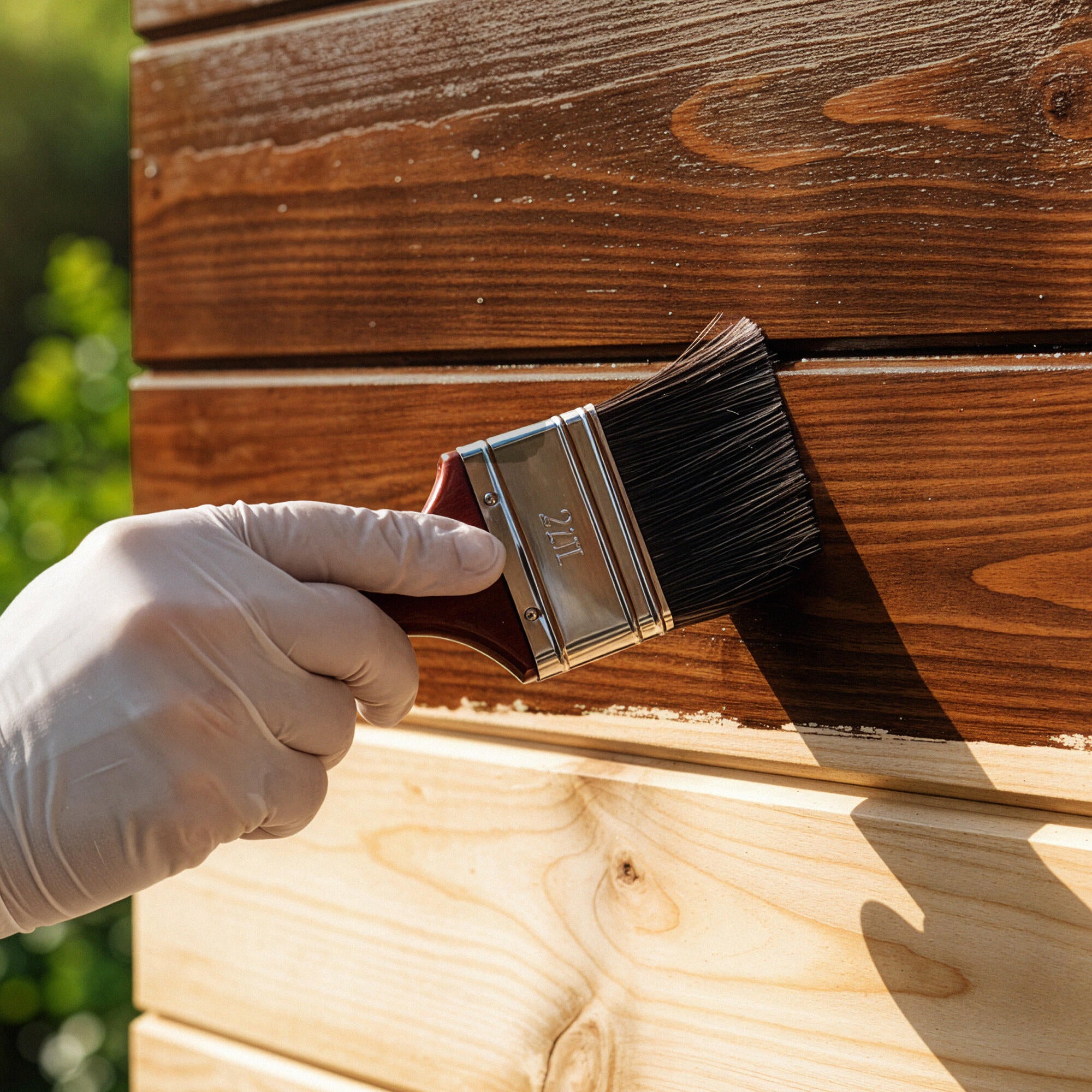 Protector madera exterior color wengue para caseta de jardín, ventana, puerta, valla, persiana XYLAZEL mate 750 ml base agua - 5