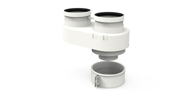 ADAPTADOR BIFLUJO 80MM PARA CALDERA HERMOR