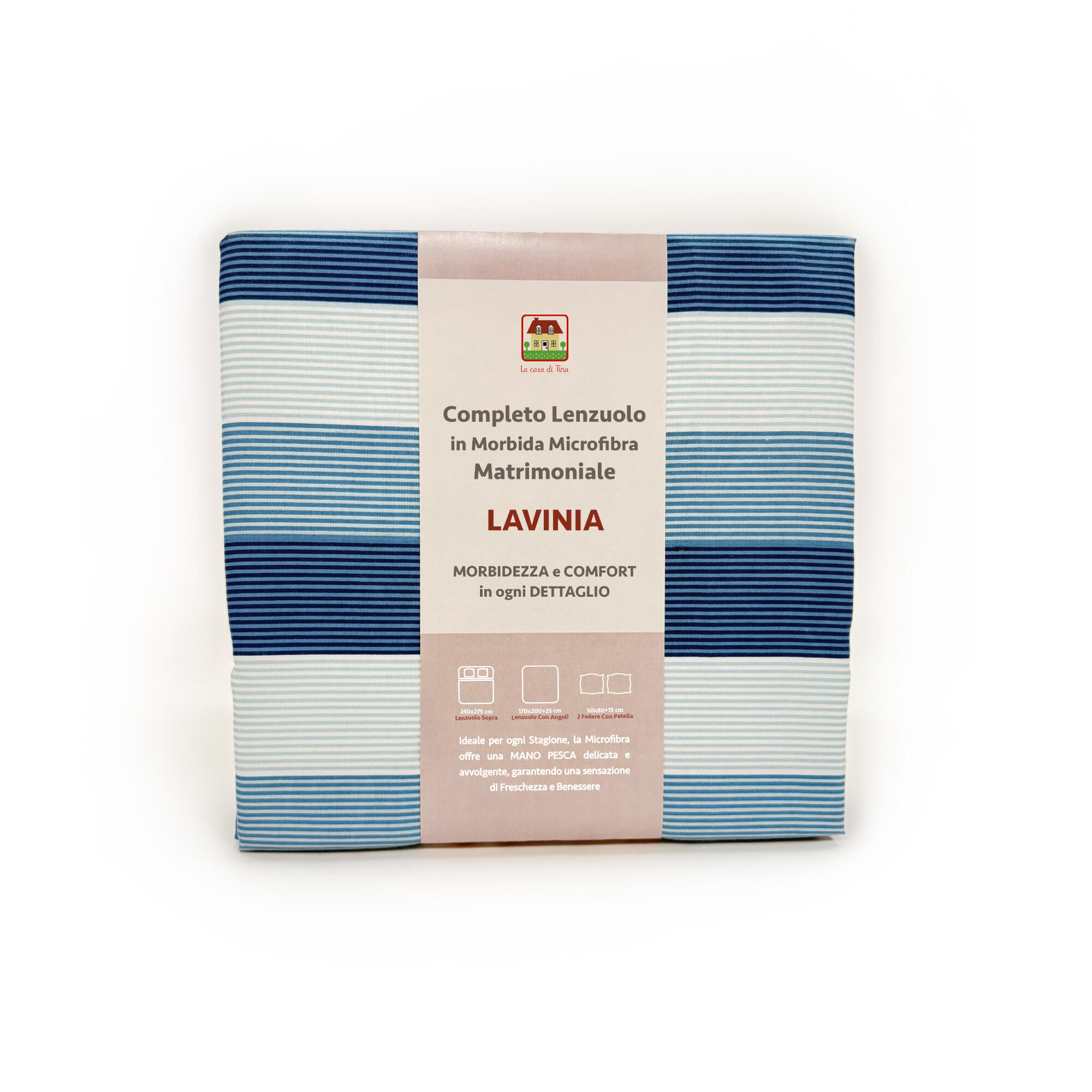 Set di lenzuola matrimoniali completo lenzuola microfibra fantasie assortite in poliestere - 3