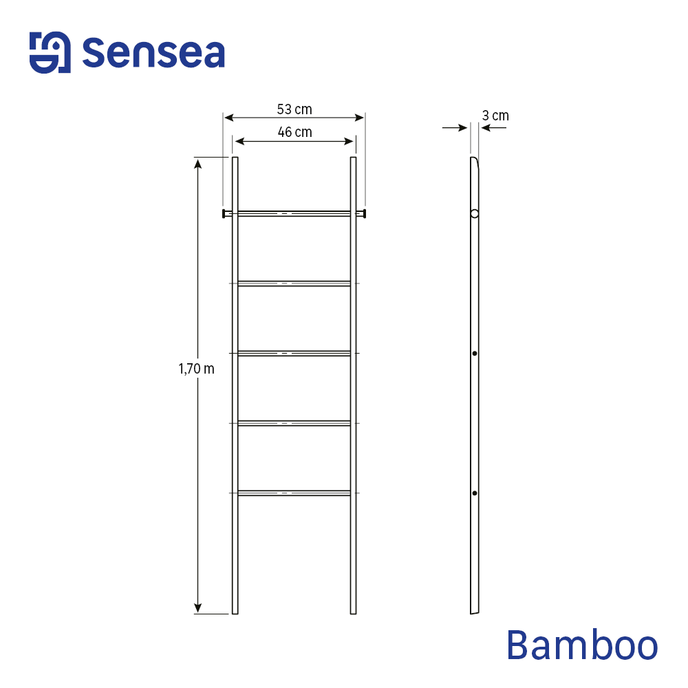 Echelle porte-serviette Bambou marron SENSEA - 2