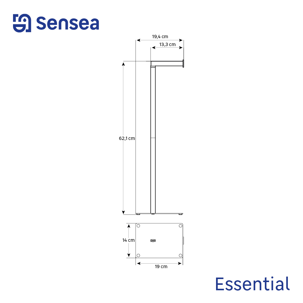 Uchwyt na papier toaletowy i zapas papieru Loa złoty Sensea - 5