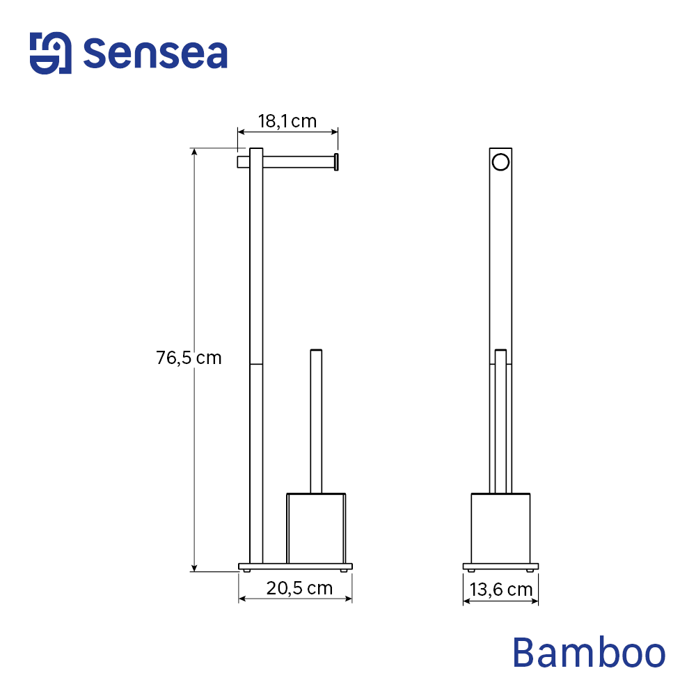 Stojak na papier toaletowy i szczotkę WC Natural Bambus Sensea - 3