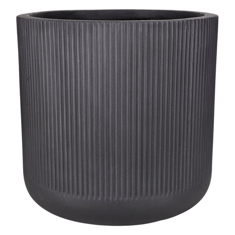 Doniczka Narbona 48 cm czarna ryflowana Direct Home and Garden