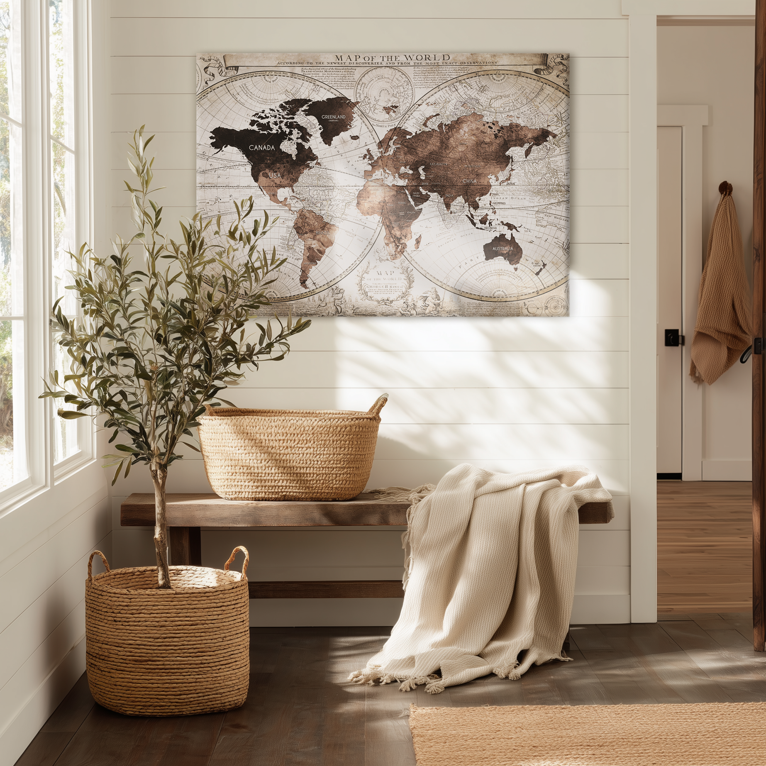 Kanwa Mapa Świata Antique Map 100 x 70 cm - 3