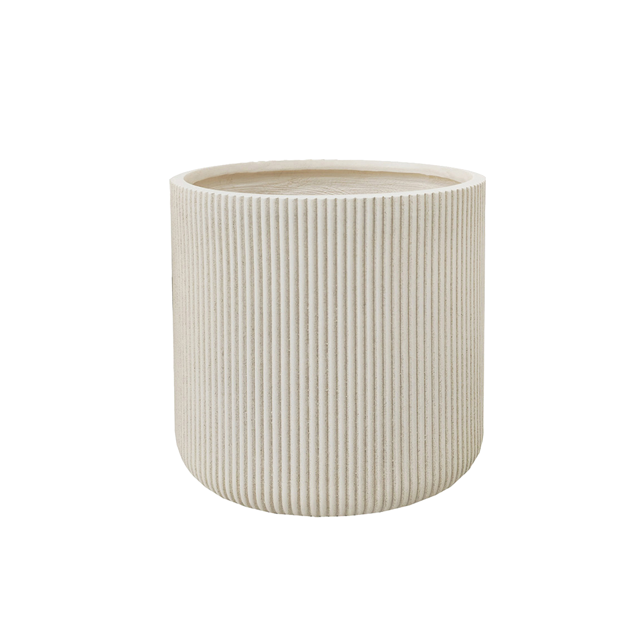 Donica owalna Alba mrozoodporna 32x32x32 cm ryflowana beżowa Esti&Esta