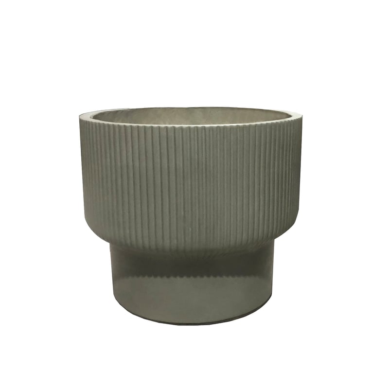 Donica owalna Oliva mrozoodporna 30x30x26 cm ryflowana oliwkowa Esti&Esta