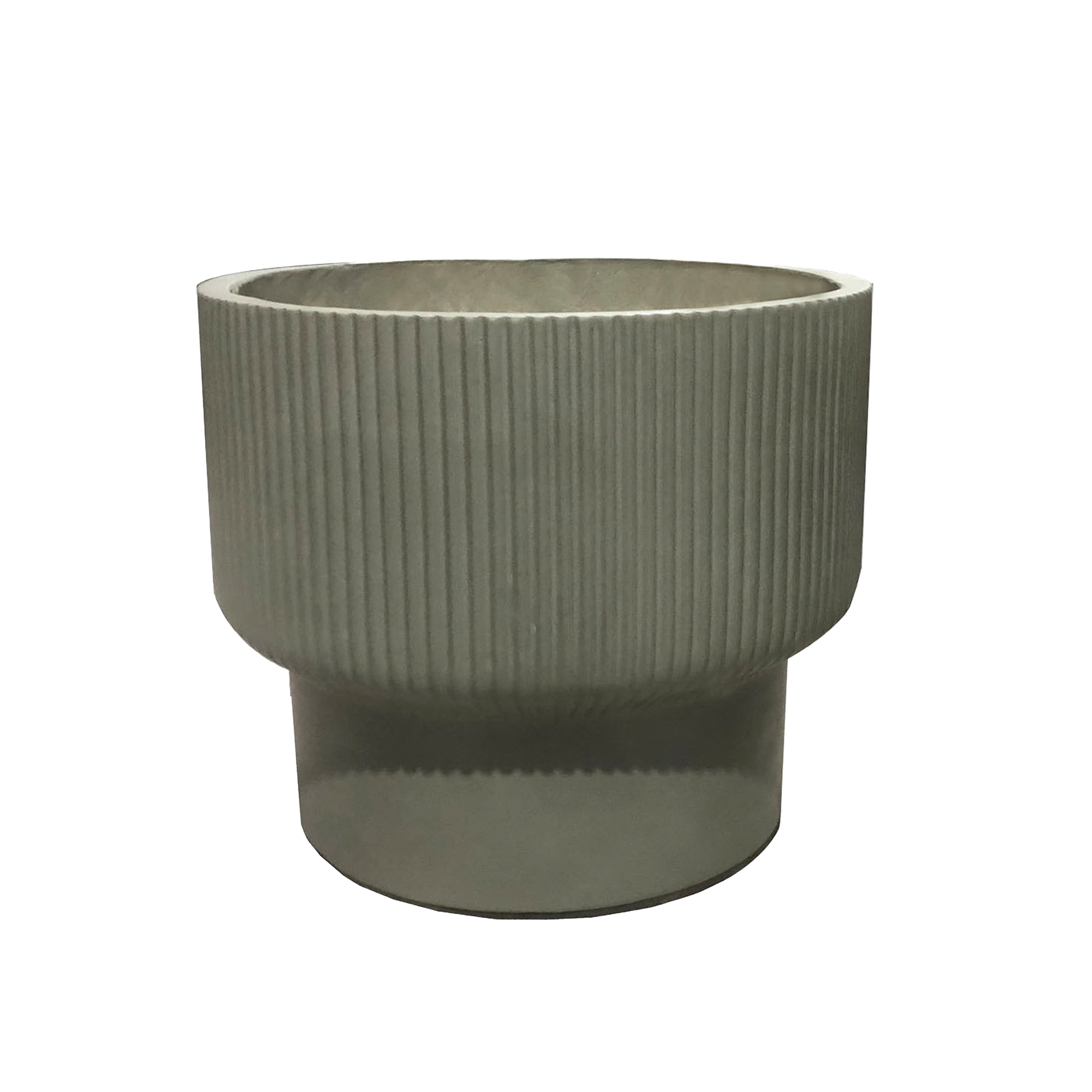 Donica owalna Oliva mrozoodporna 35x35x31 cm ryflowana oliwkowa Esti&Esta