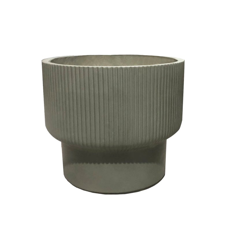 Donica owalna Oliva mrozoodporna 35x35x31 cm ryflowana oliwkowa Esti&Esta