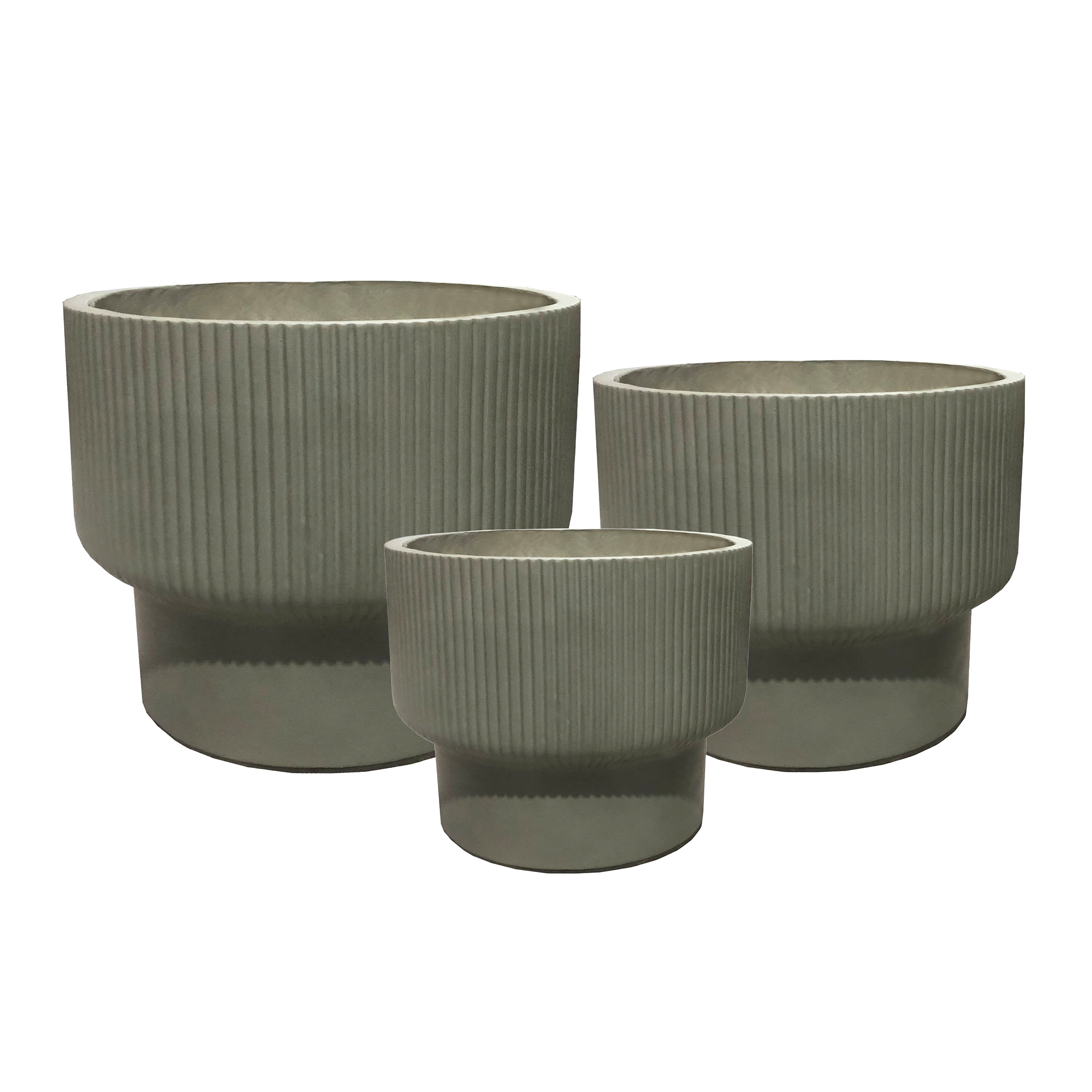 Donica owalna Oliva mrozoodporna 42x42x38 cm ryflowana oliwkowa Esti&Esta