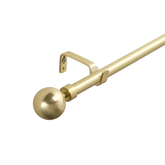 Kit de tringle à rideaux doré Ball, L.210 - 385.0 cm, diam.19.0 mm, INSPIRE