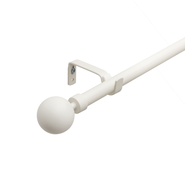 Kit de tringle à rideaux blanc Ball, L. 120-210 cm, diam. 19 mm, INSPIRE