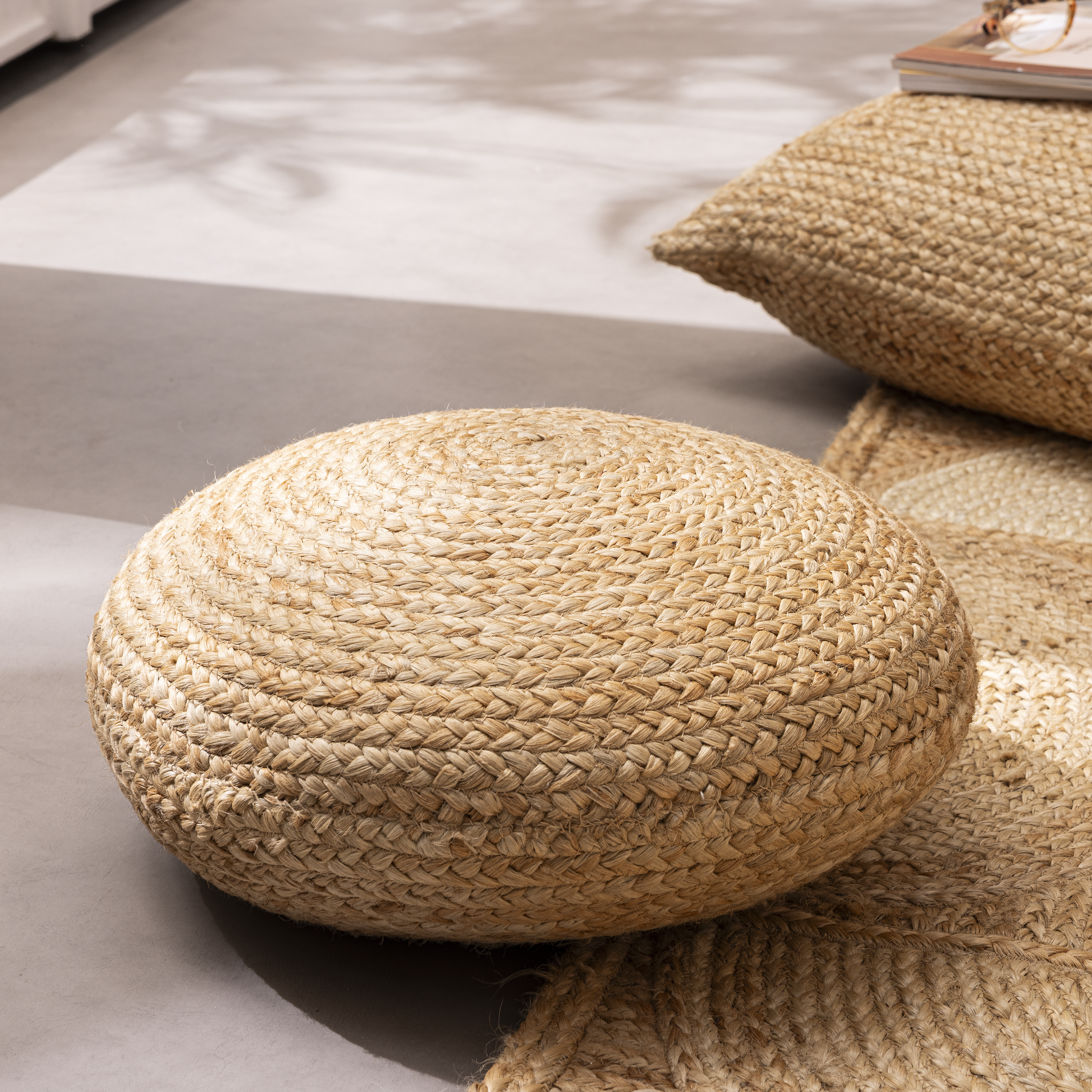 Coussin de sol Nils, jute, l.50 x L.50 cm, INSPIRE - 7