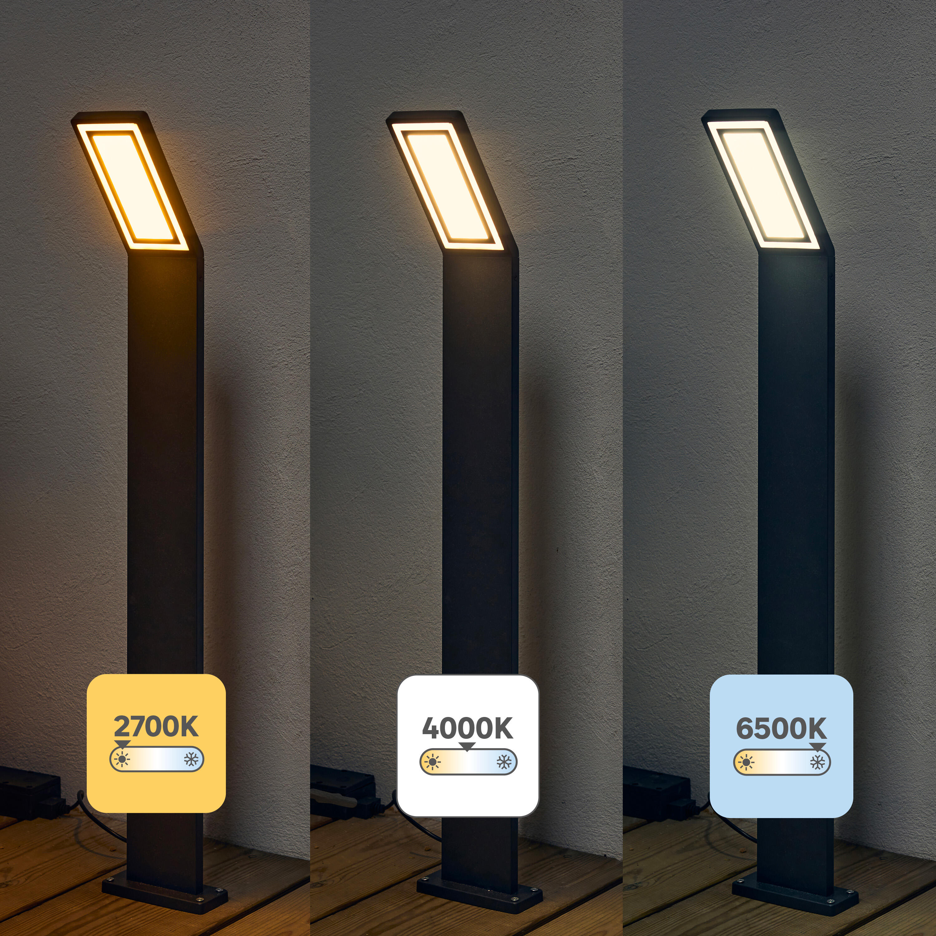 Potelet extérieur Led Rilievo, 1000 Lumens, variation blancs/ intensité, INSPIRE - 5