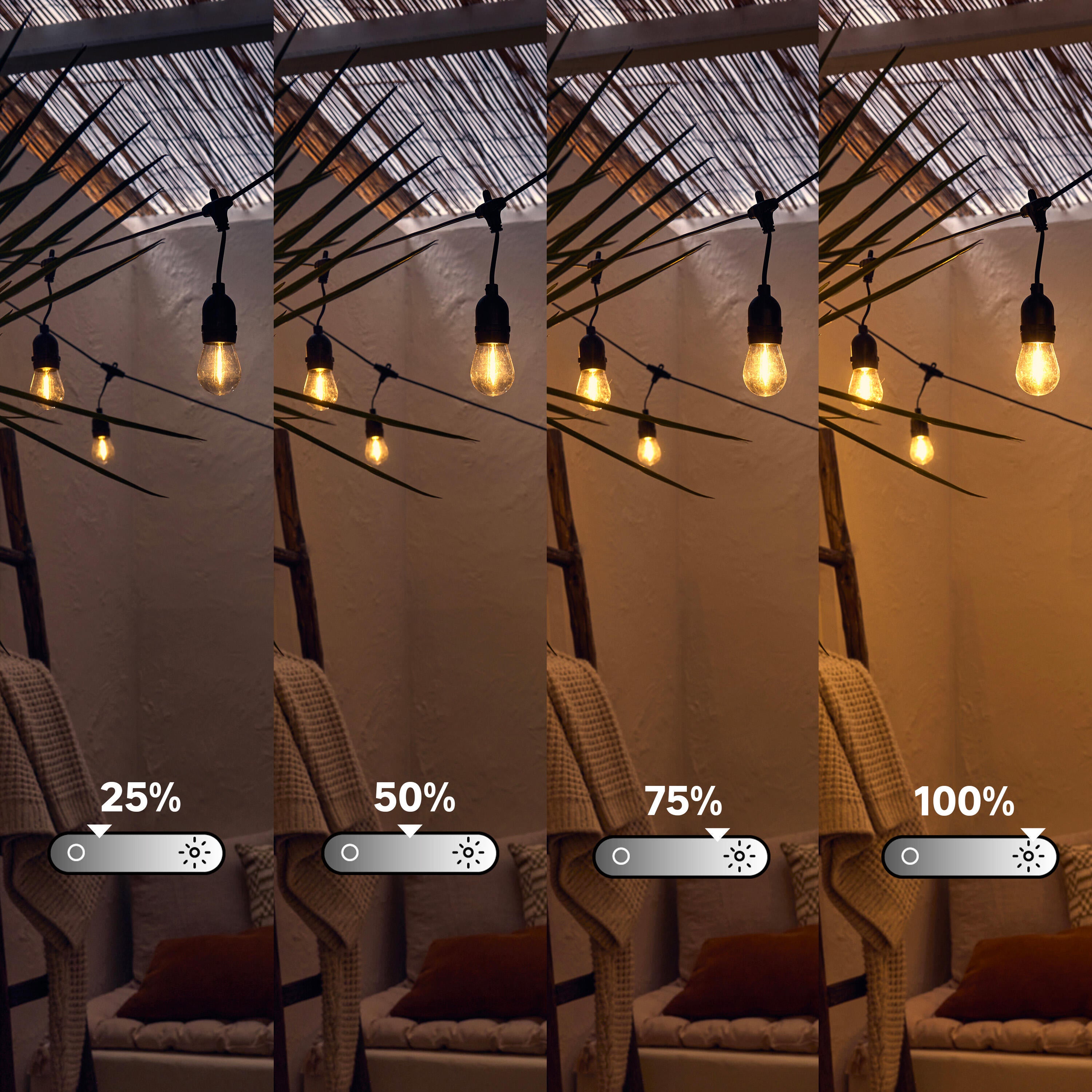 Grinalda exterior Glen 2700lm 7.6m 10 luzes preto Inspire - 5