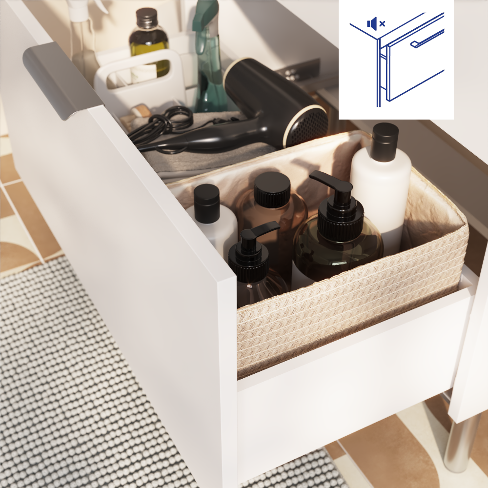 Meuble sous-vasque, 2t L.70cm x H.81.8cm x P.39.6cm blanc Easy 3 - 7