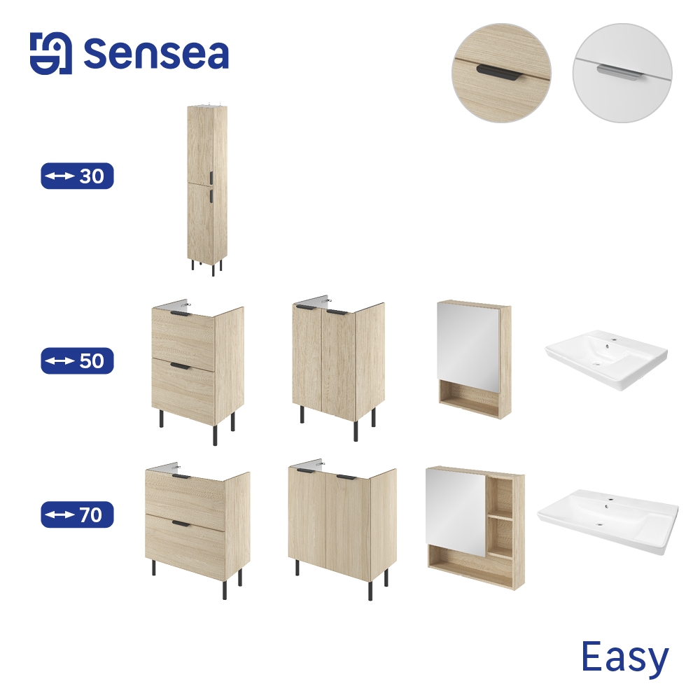 Colonne 2p l.35 x H.188.9 x P.31.8 cm effet chêne naturel Easy 3 - 7