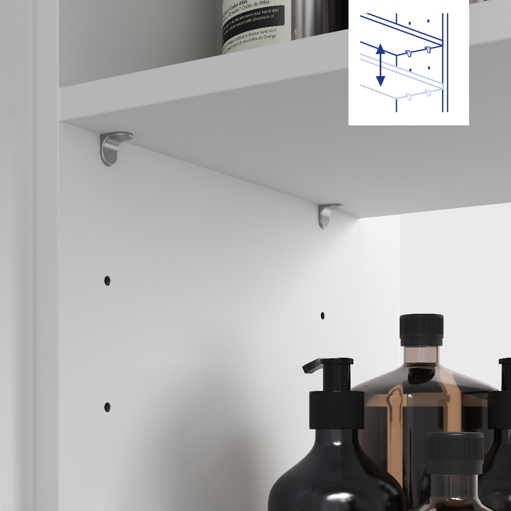 Meuble sous-vasque, 2p L.50cm x H.81.8cm x P.39.6cm blanc mat Easy 3 - 7