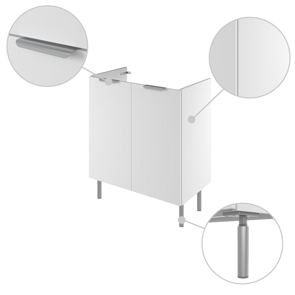 Meuble sous-vasque L.70cm x H.81.8cm x P.39.6cm blanc mat Easy3 - 6