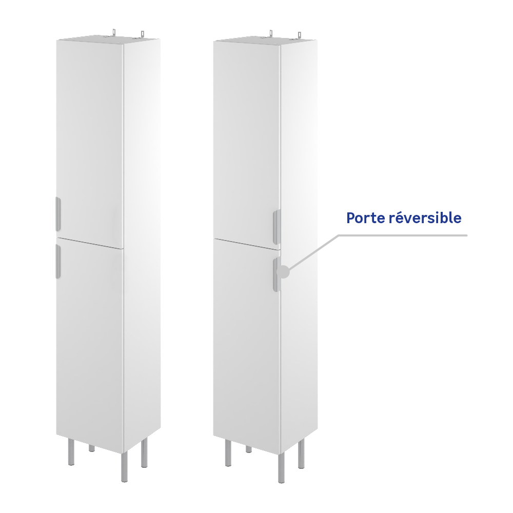 Colonne 2p l.35 x H.188.9 x P.31.8 cm blanc mat Easy 3 - 6