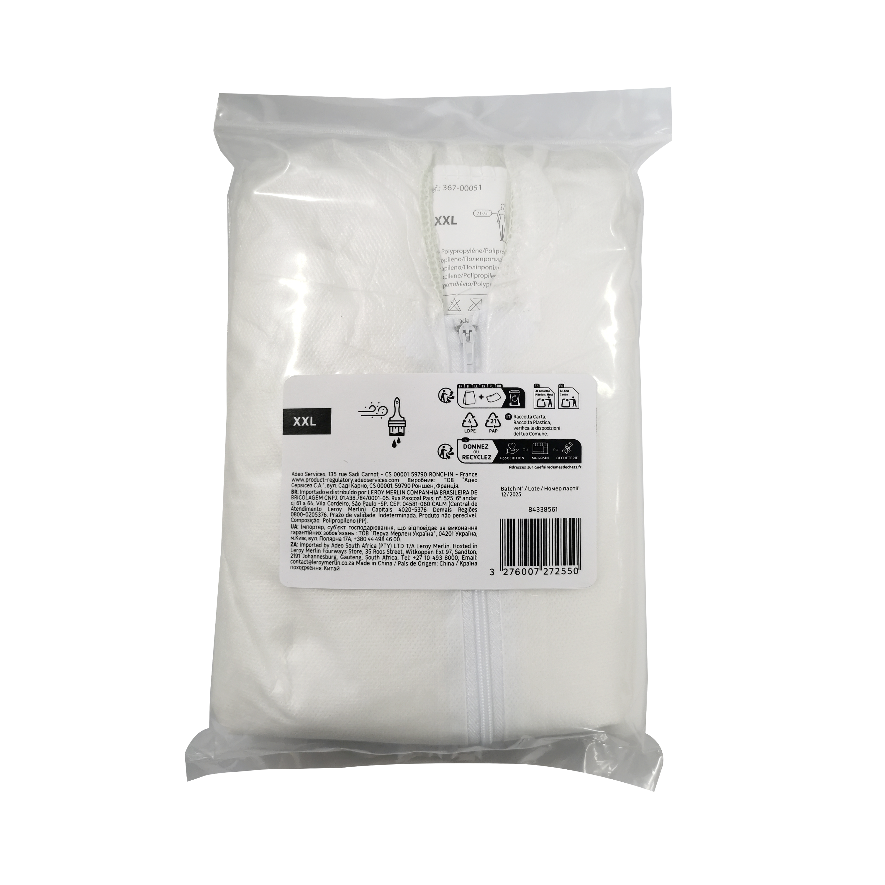 Combinaison jetable blanc, taille xxl - 2