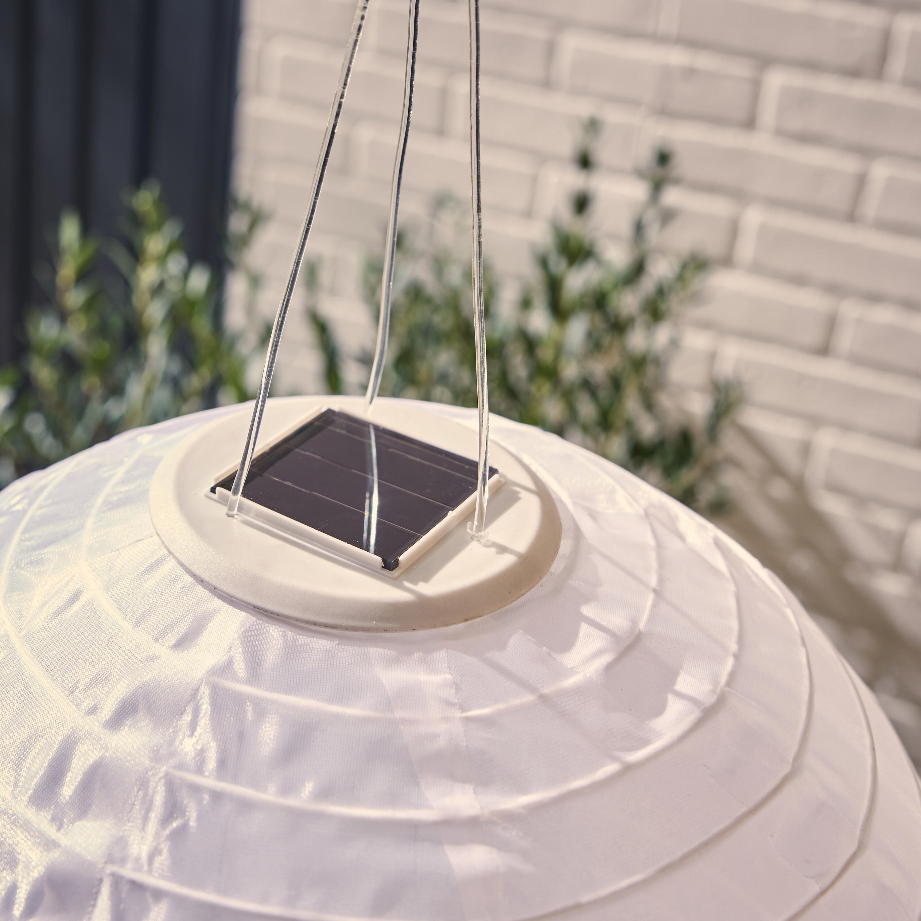 Suspension lanterne solaire décorative Diam. 30 cm, blanc chaud - 7