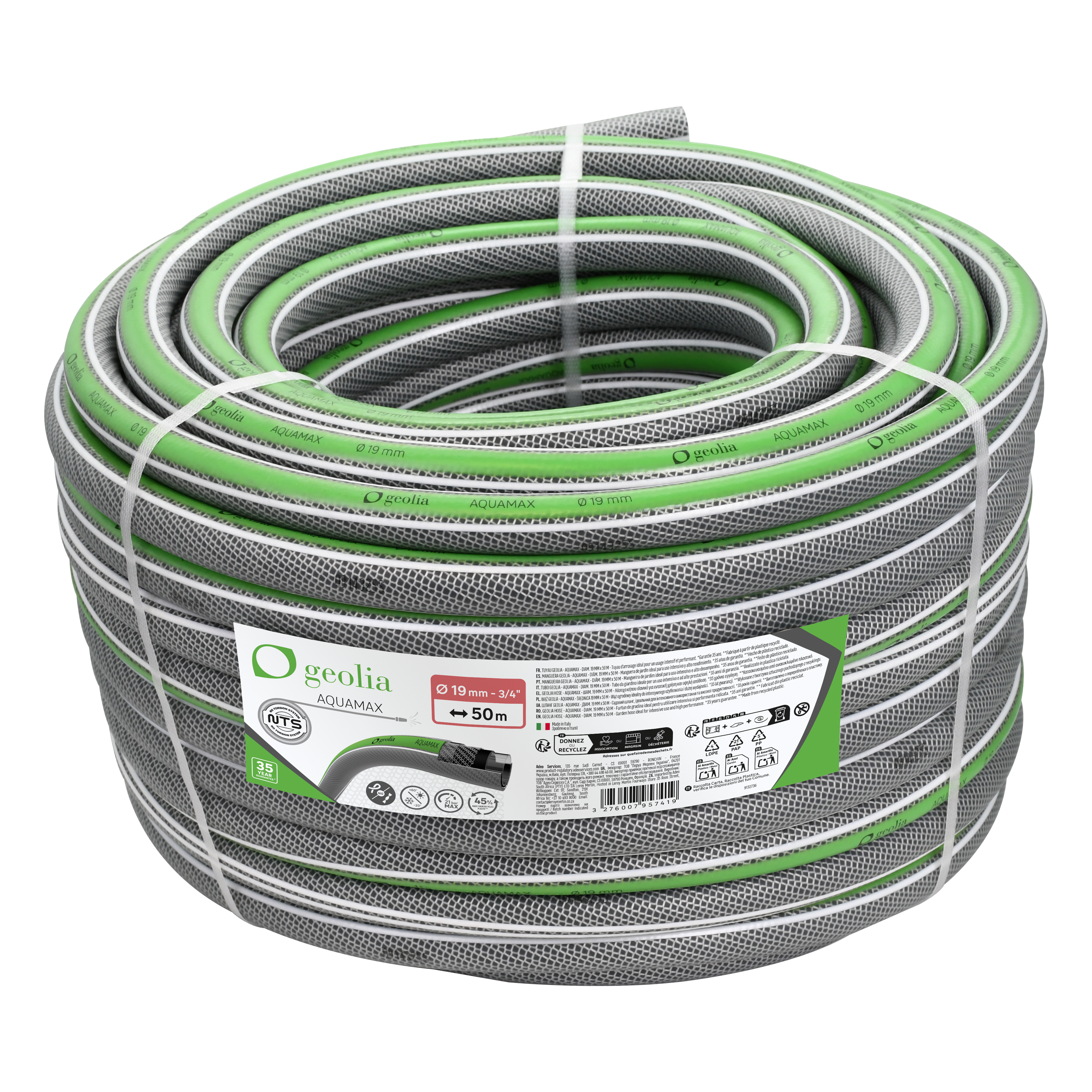 Wąż ogrodowy zapobiegający skręcaniu Aquamax 19 mm / 50 m Geolia