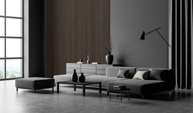 Pannello decorativo fonoassorbente Decor Walnut FIBROTECH nero e noce L 244 x L 52 cm, Sp 12 mm